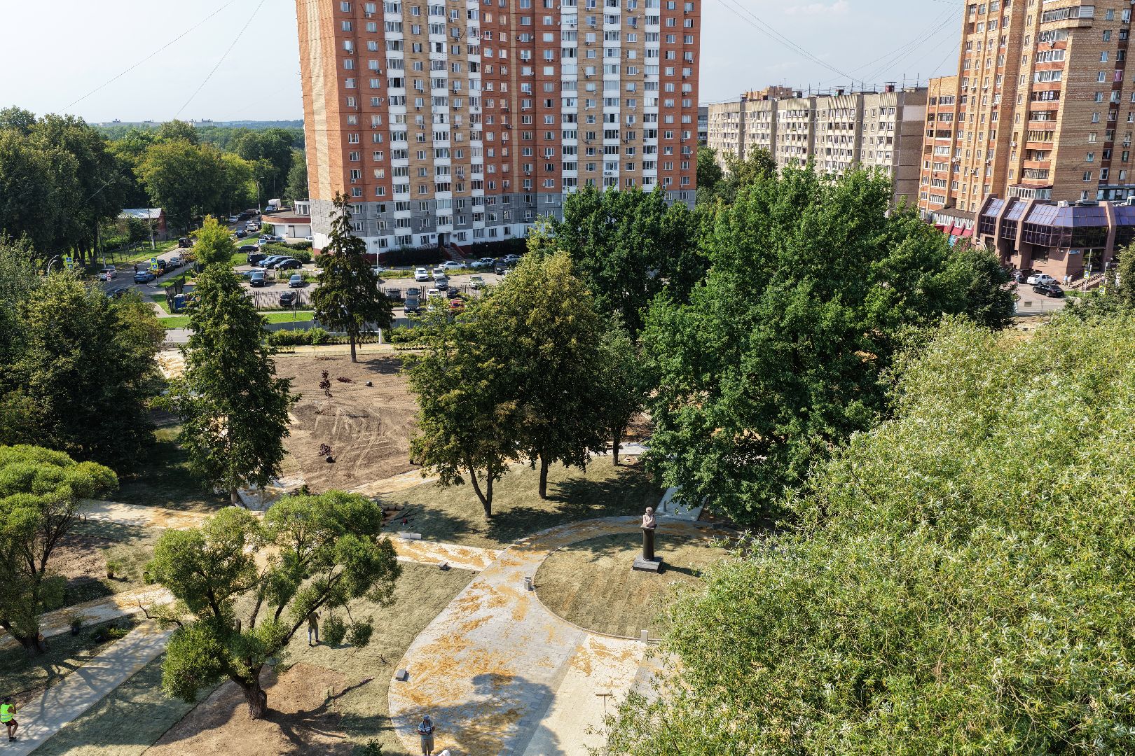видео с коптера, сквер пушкина, благоустройство подольск,