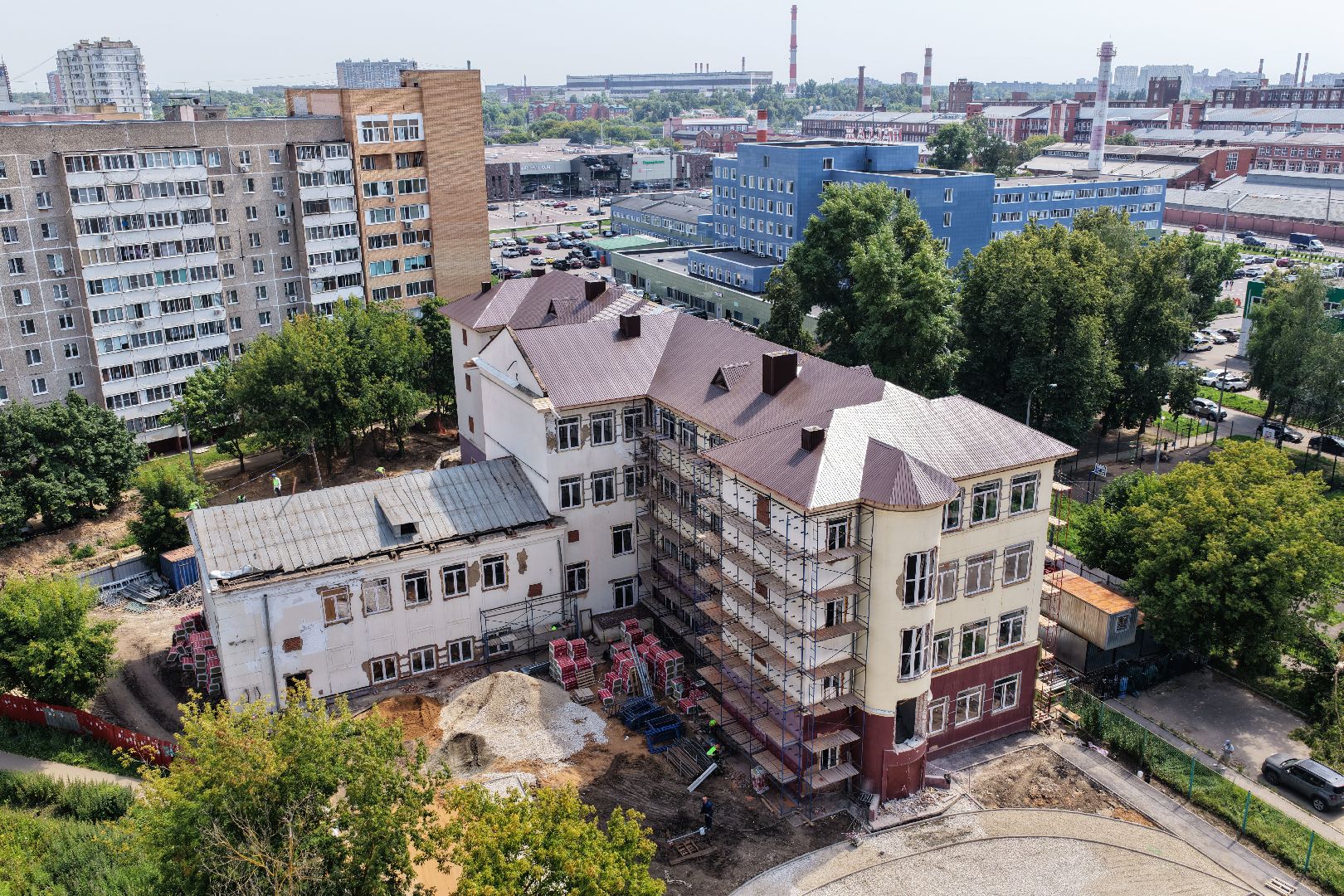 видео с коптера, школа 6 подольск, капремонт школы 6 подольск,