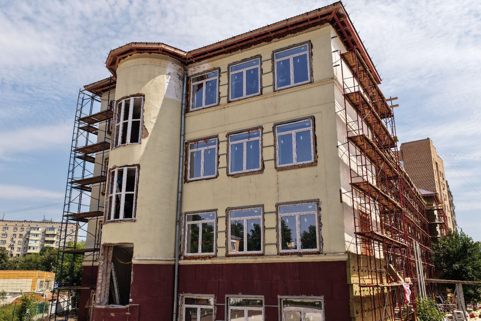 видео с коптера, школа 6 подольск, капремонт школы 6 подольск,