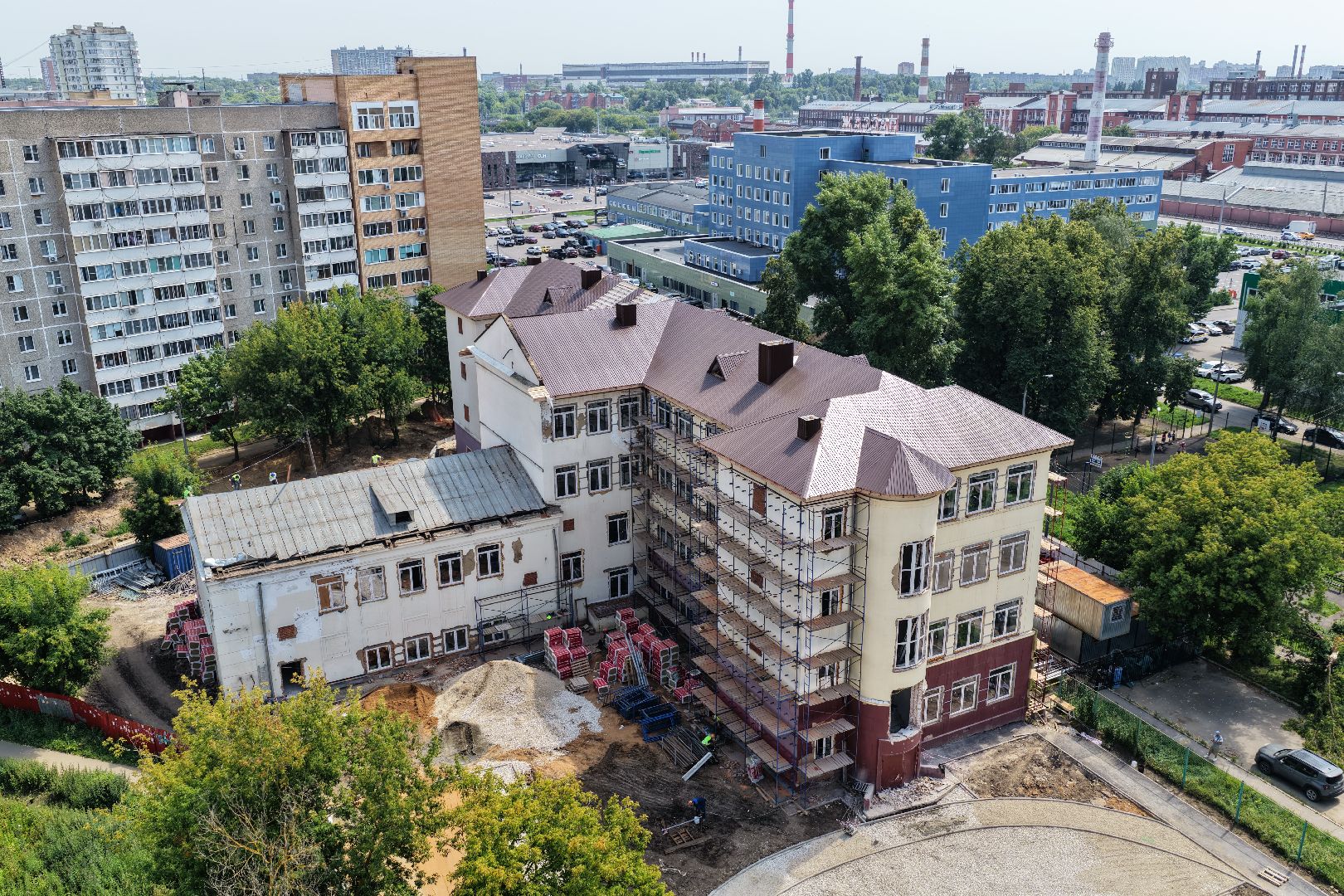 видео с коптера, школа 6 подольск, капремонт школы 6 подольск,