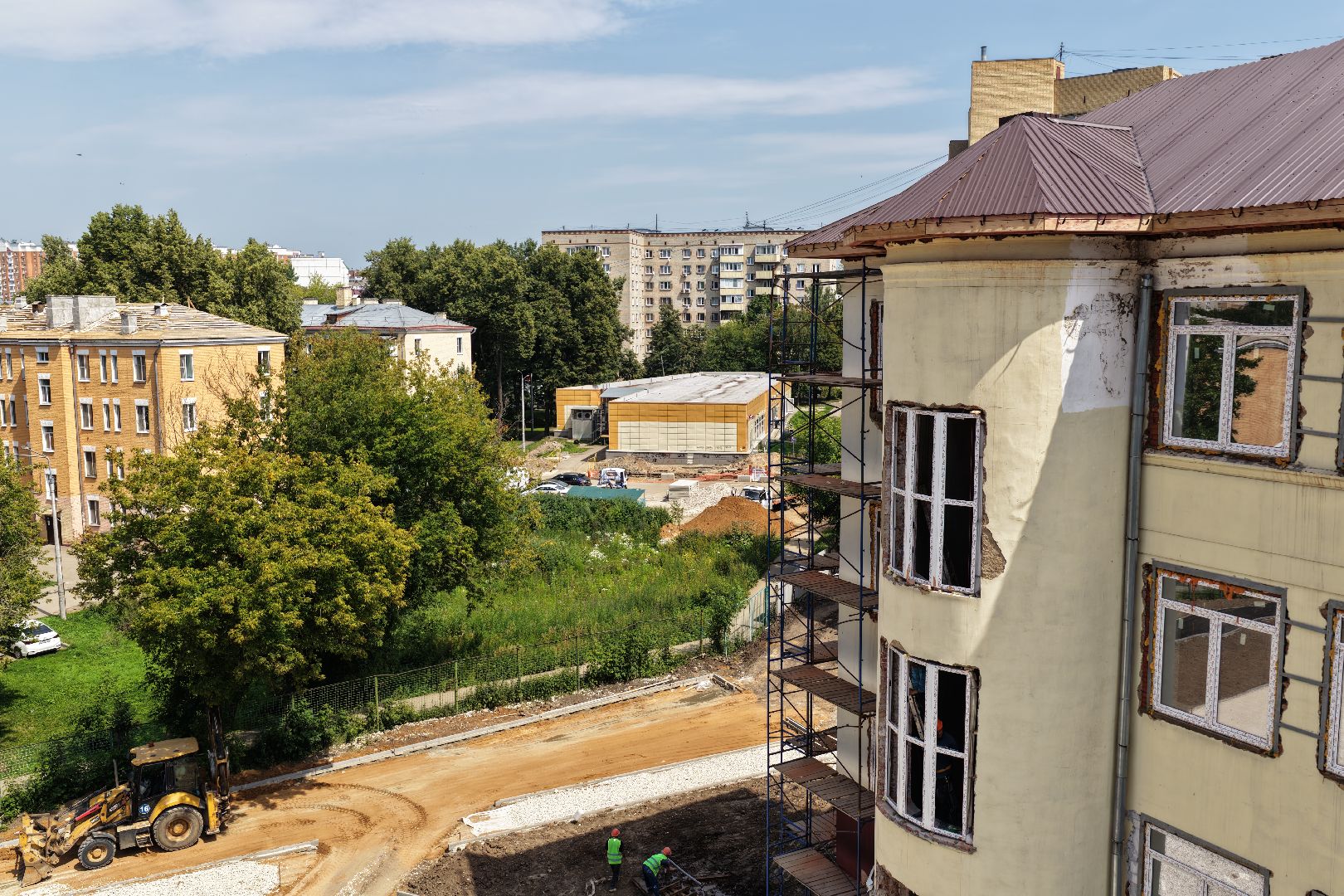 видео с коптера, школа 6 подольск, капремонт школы 6 подольск,