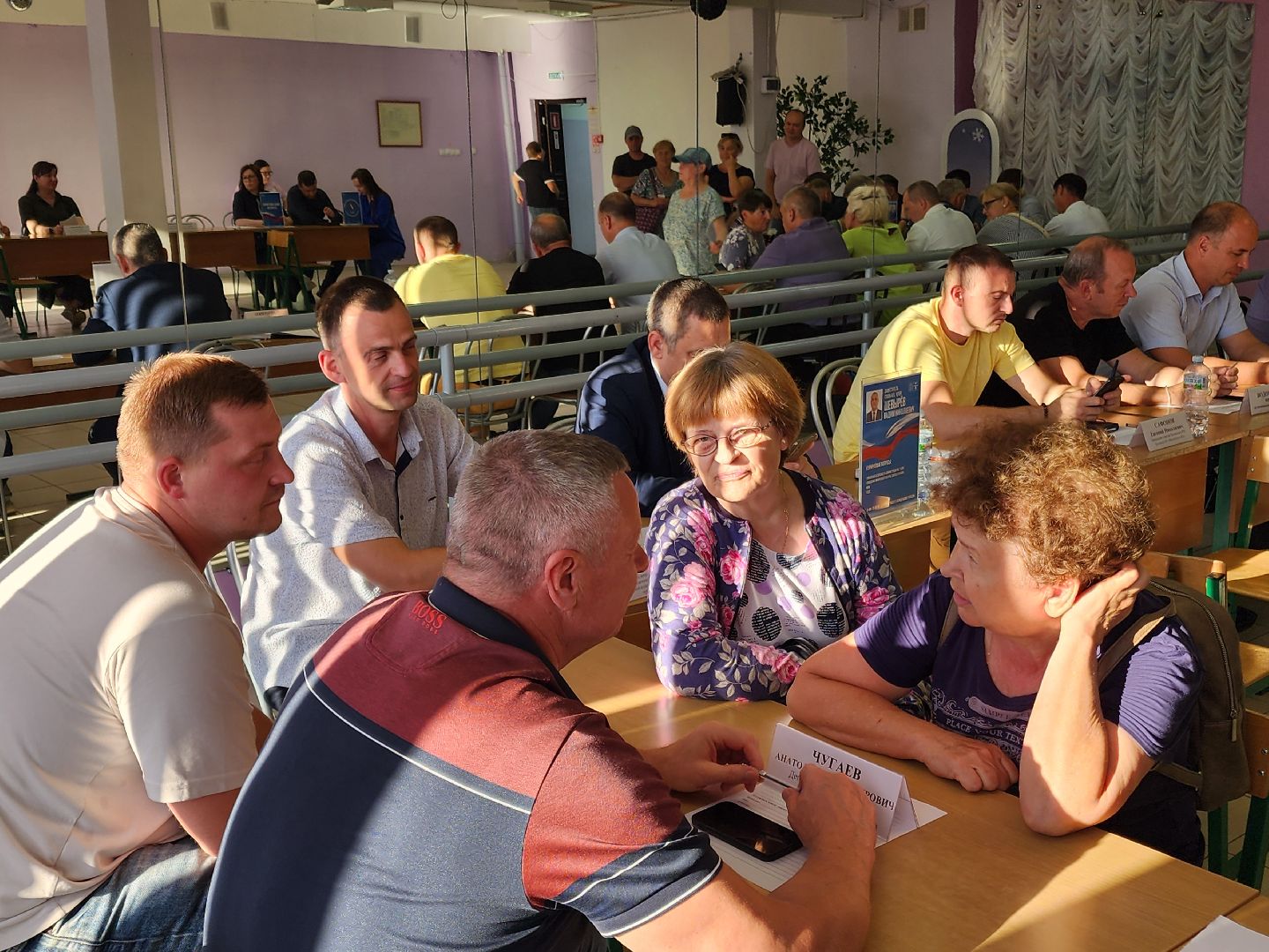 чехов, село новый быт, выездная администрация, встреча с жителями, обращения граждан, улица нати 4, ремонт фасада, ремонт фронтонов, капремонт кровли, текущий ремонт, депутат анатолий чугаев,