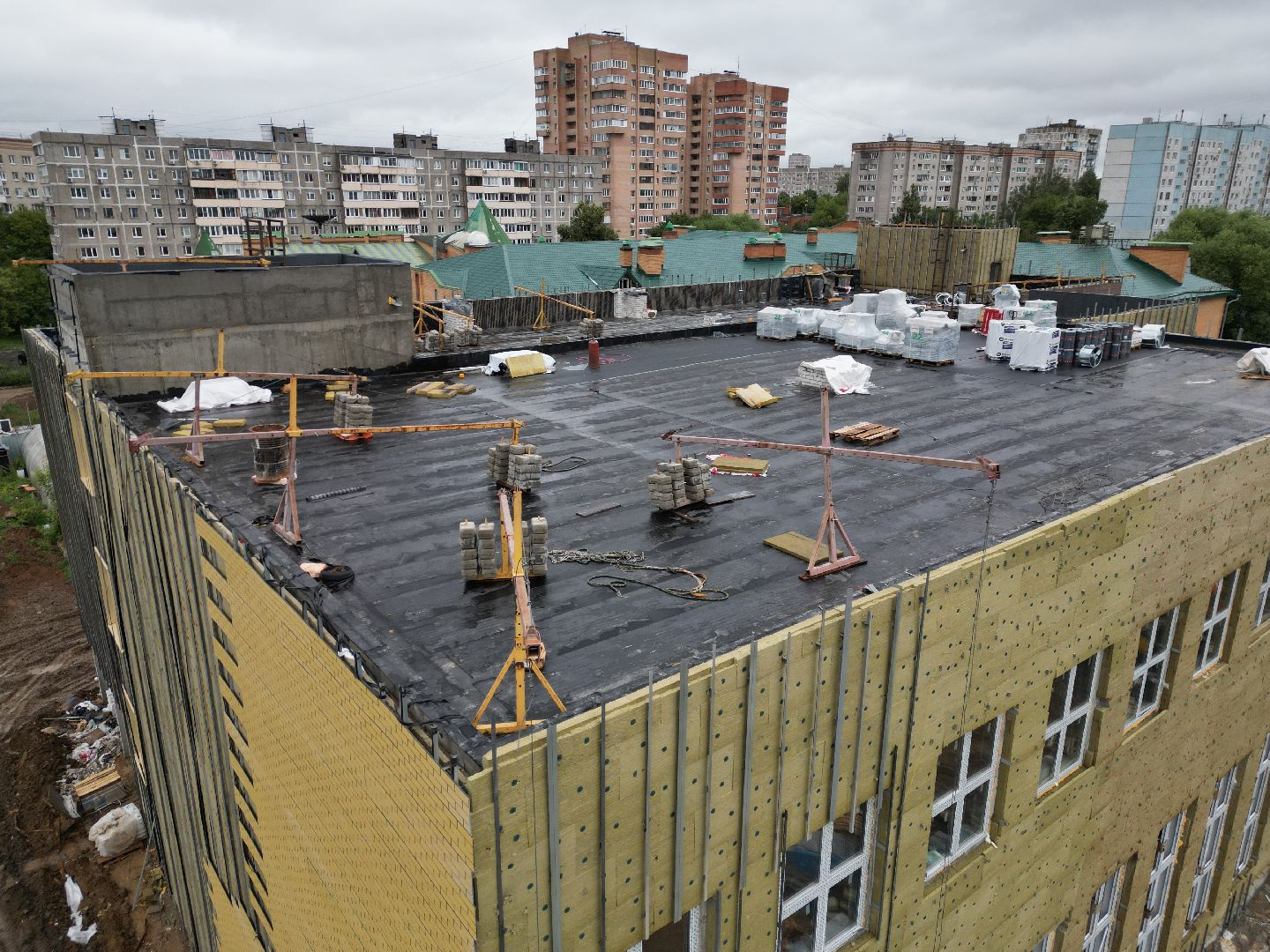 видео с коптера, школа 29 имени забродина, пристройка к школе 29,