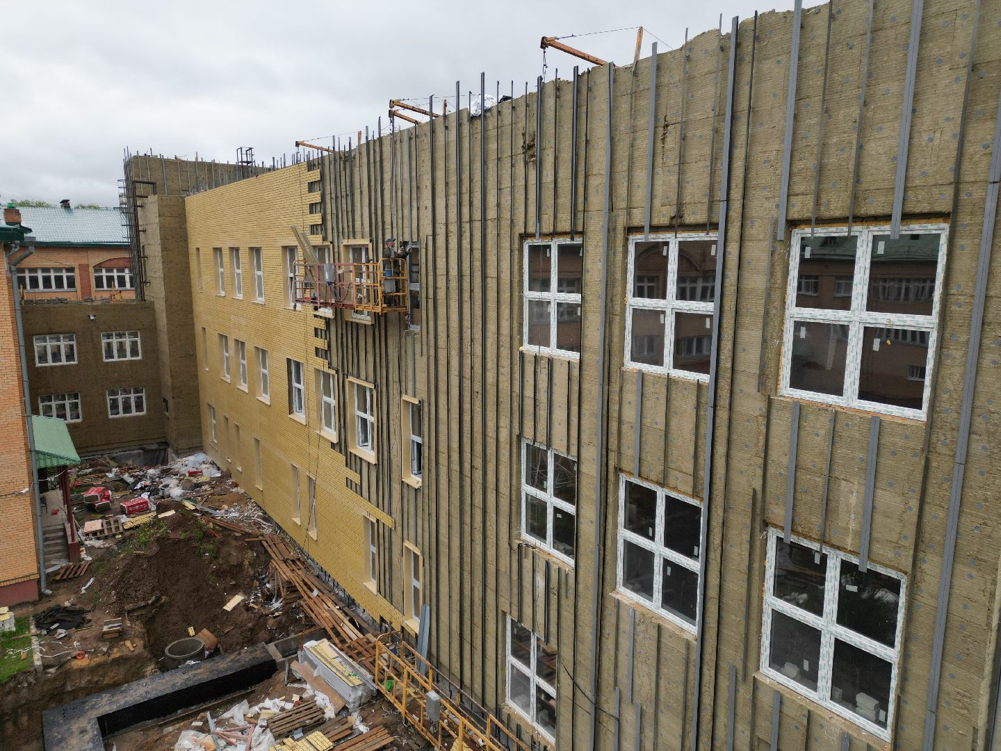 видео с коптера, школа 29 имени забродина, пристройка к школе 29,