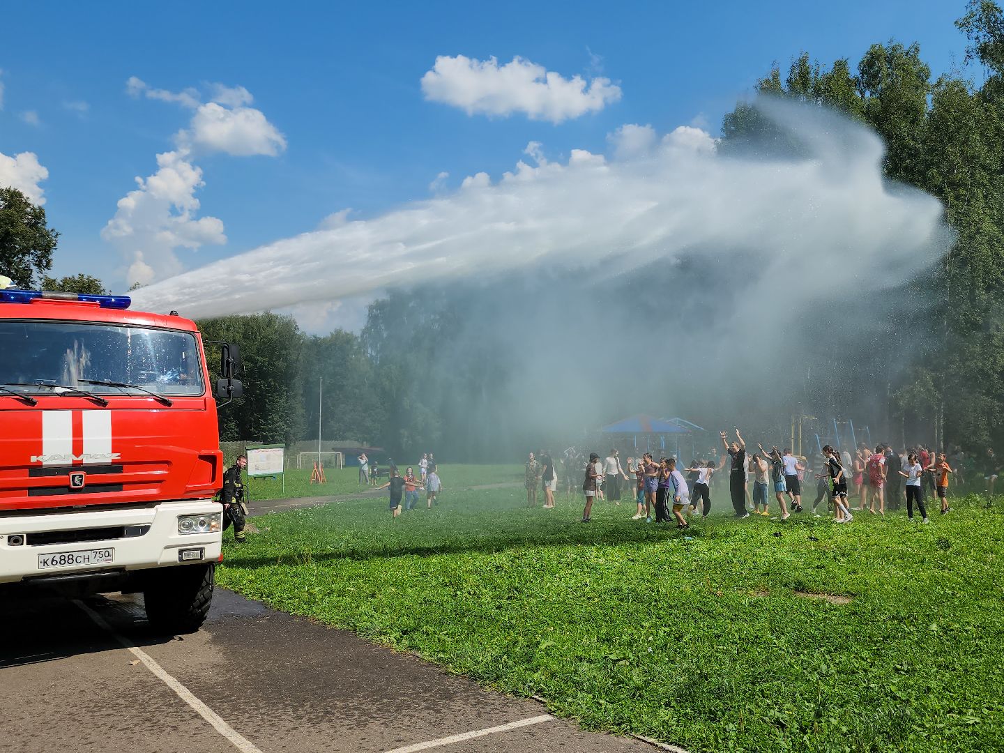 Подольск, Единый день профилактики, лагерь ромашка, Пожарные, Полиция, Кинологи,