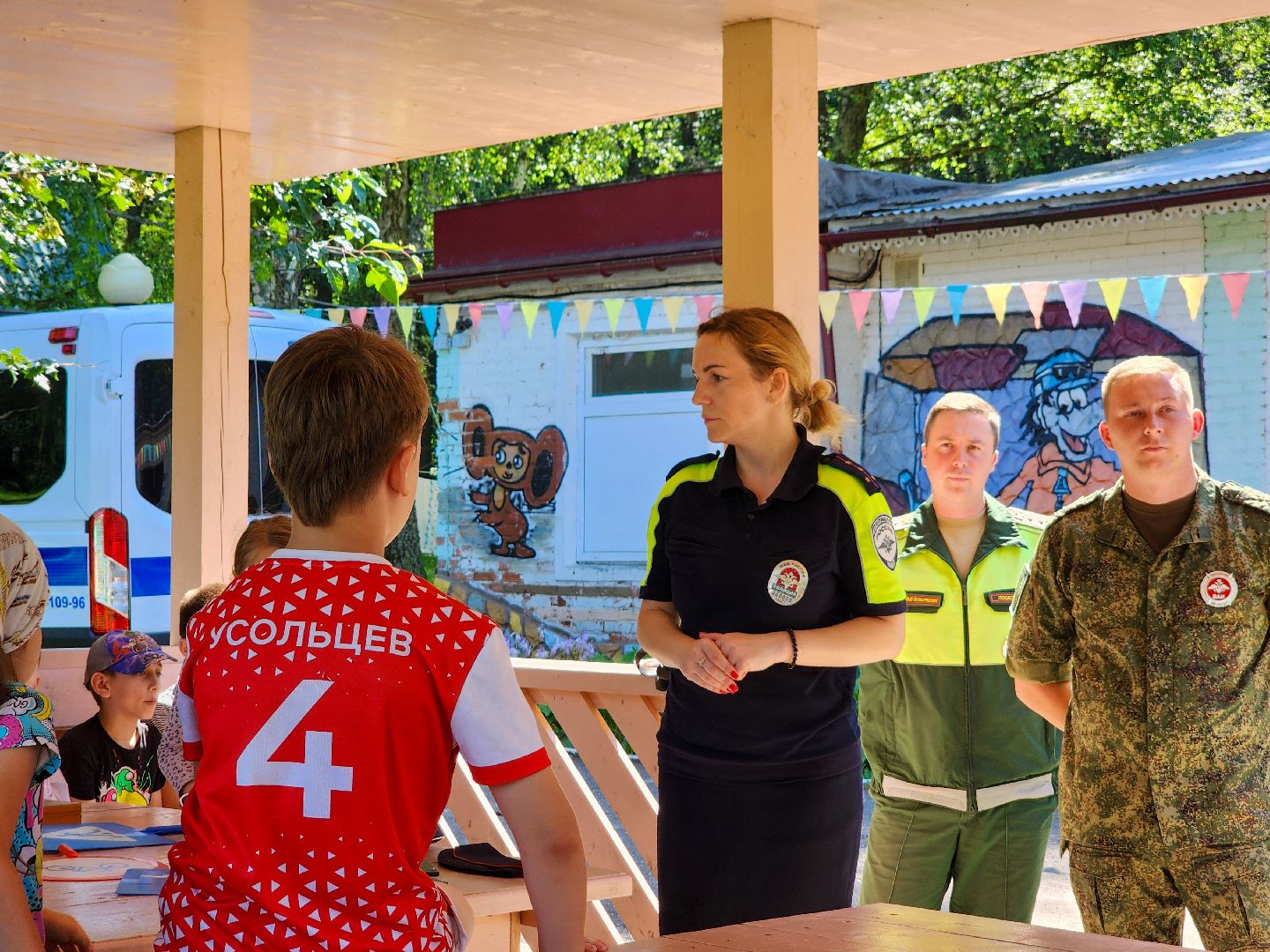 Подольск, Единый день профилактики, лагерь ромашка, Пожарные, Полиция, Кинологи,