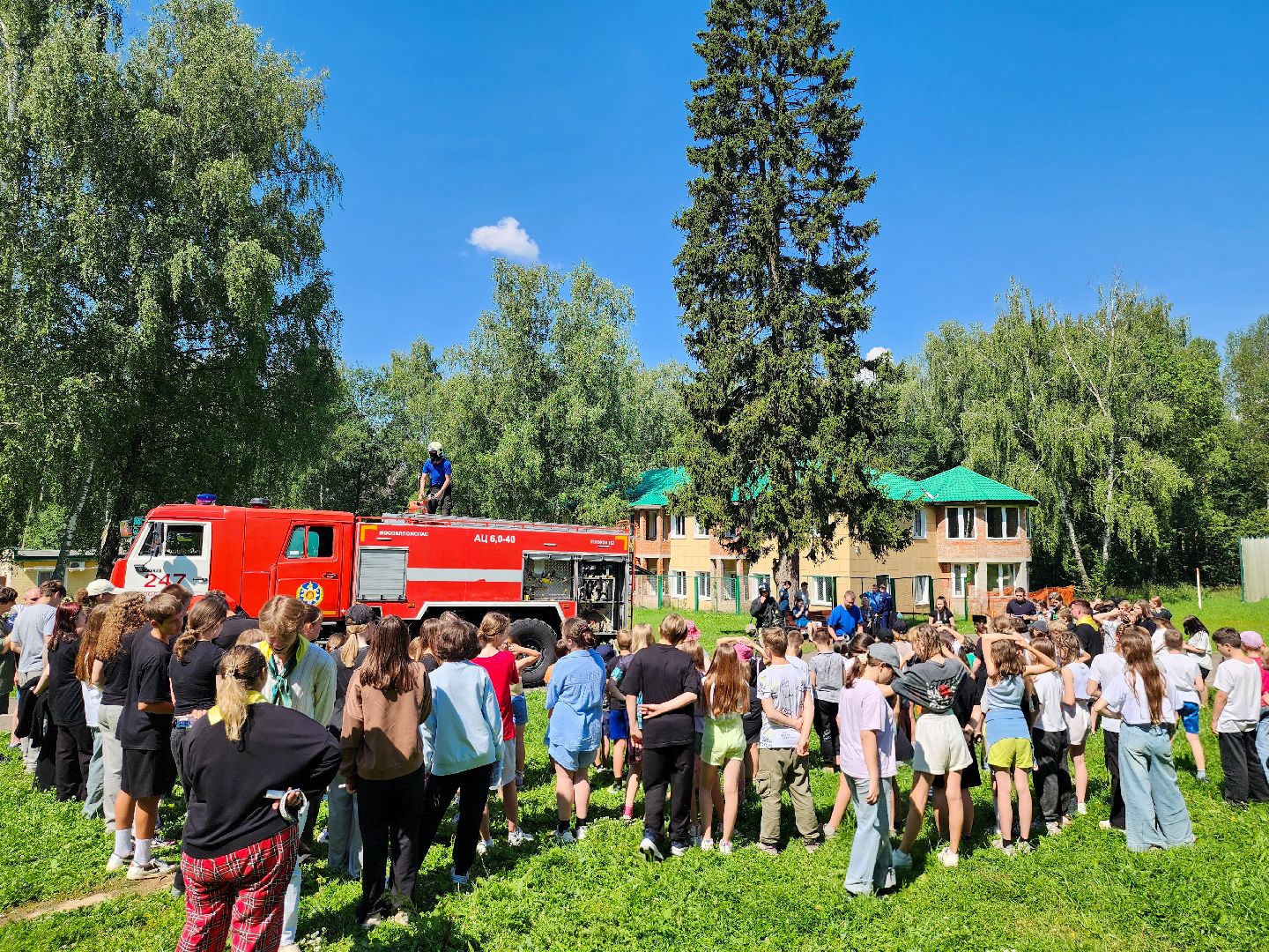 Подольск, Единый день профилактики, лагерь ромашка, Пожарные, Полиция, Кинологи,