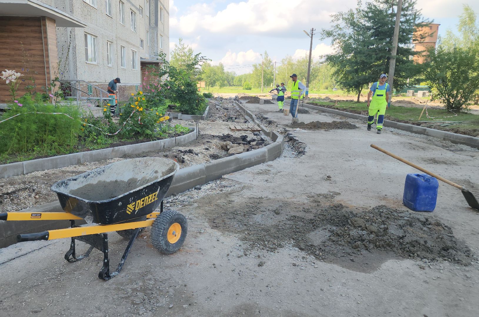 благоустройство дворов, орехово-зуевский округ, давыдово,