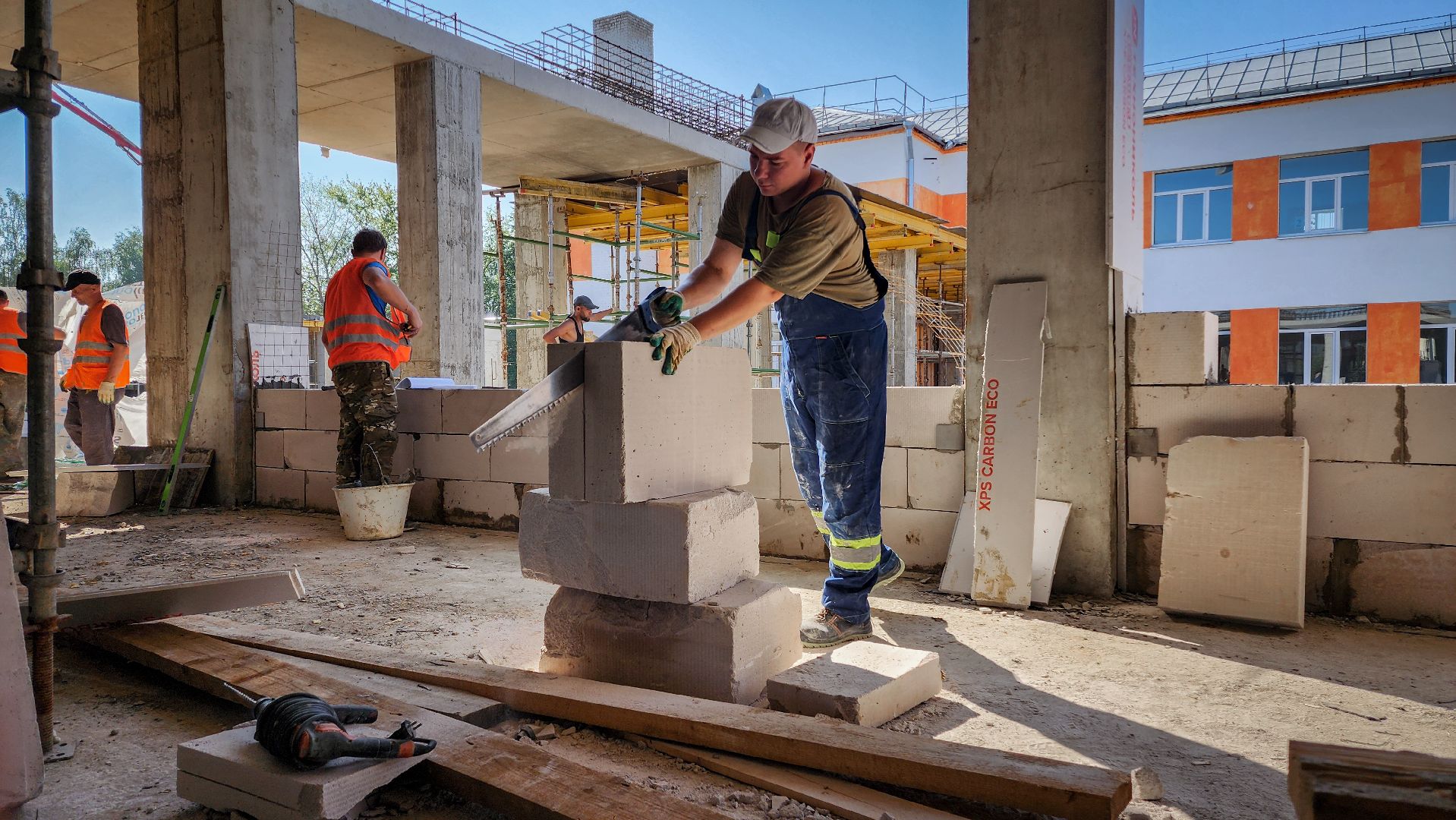 бронницы, строительство пристройки к лицею, монолитные работы, новый корпус лицея в бронницах,