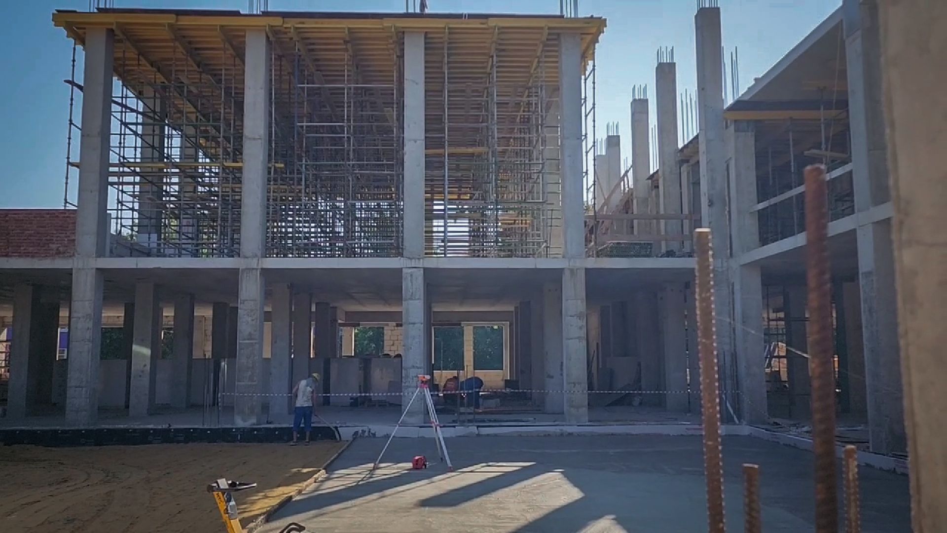 бронницы, строительство пристройки к лицею, монолитные работы, новый корпус лицея в бронницах,