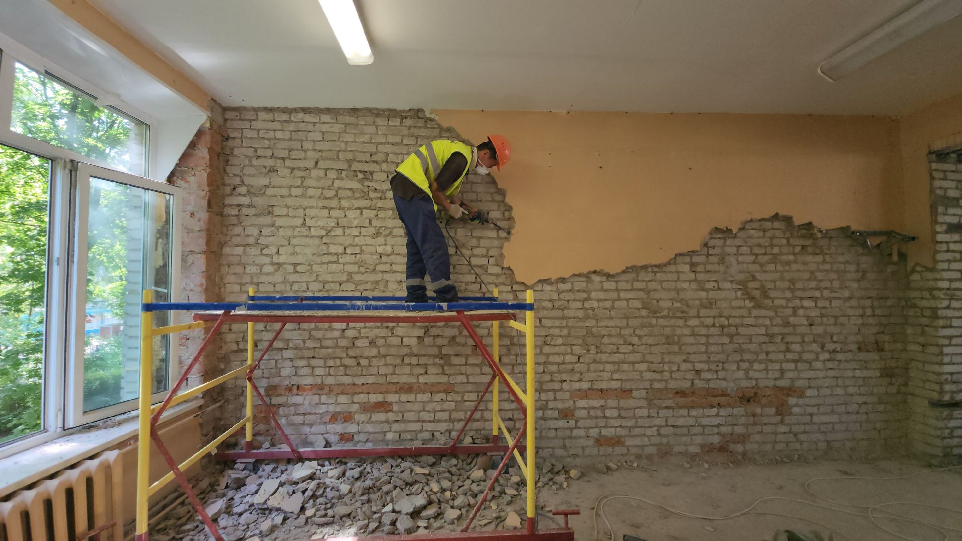 капитальный ремонт школы, Демонтаж , Лобня,Школа 3,