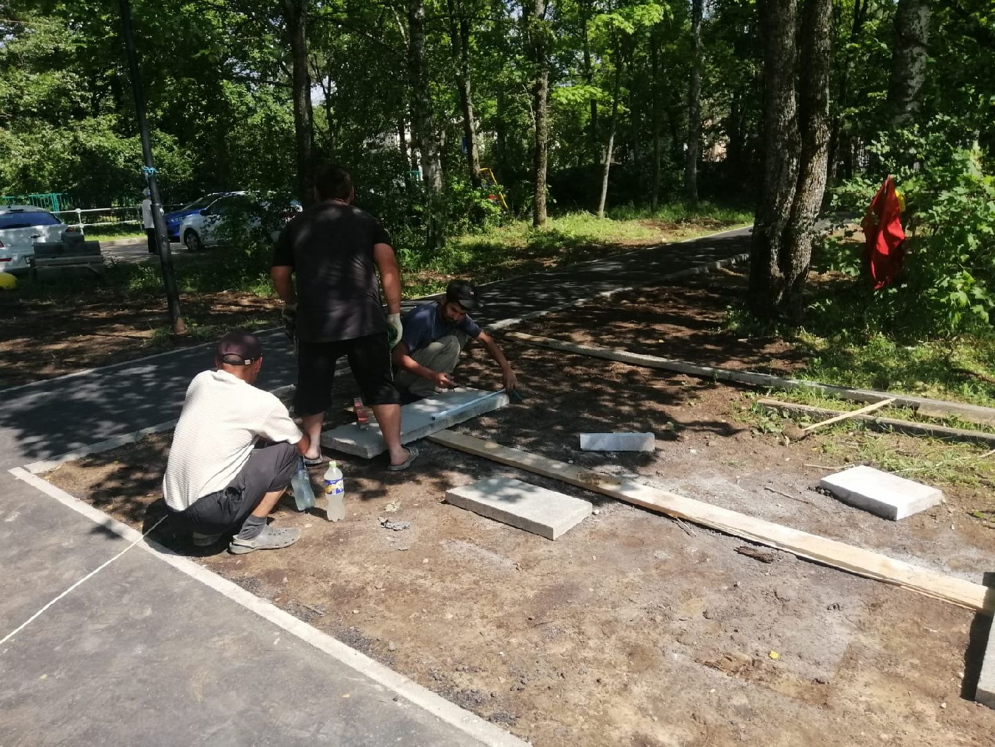 городской округ восход, благоустройство, стадион, ремонт входной группы, гранитная плитка,