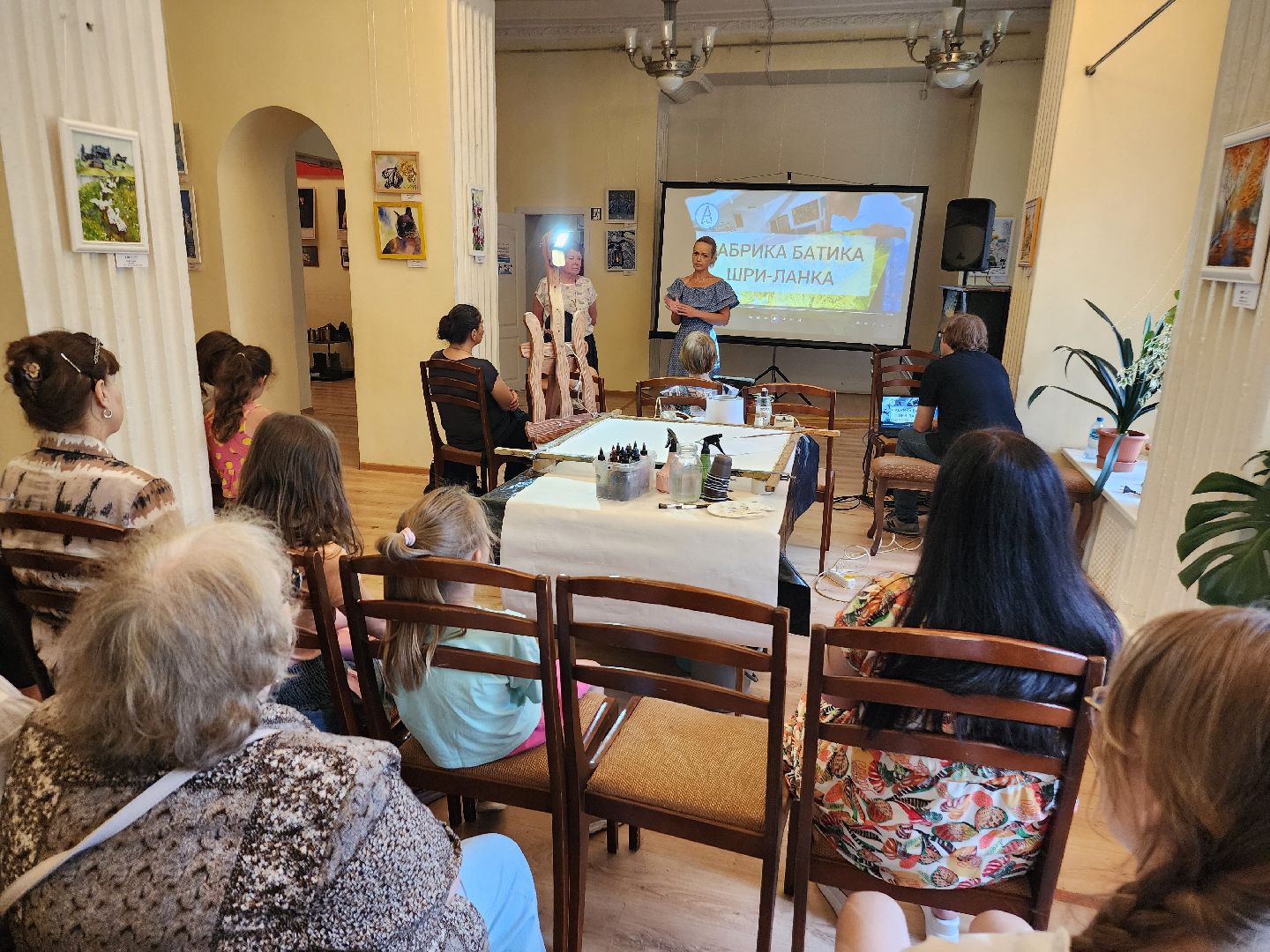 фрязино, открытие выставки, культурный центр, батик, мастер-класс,