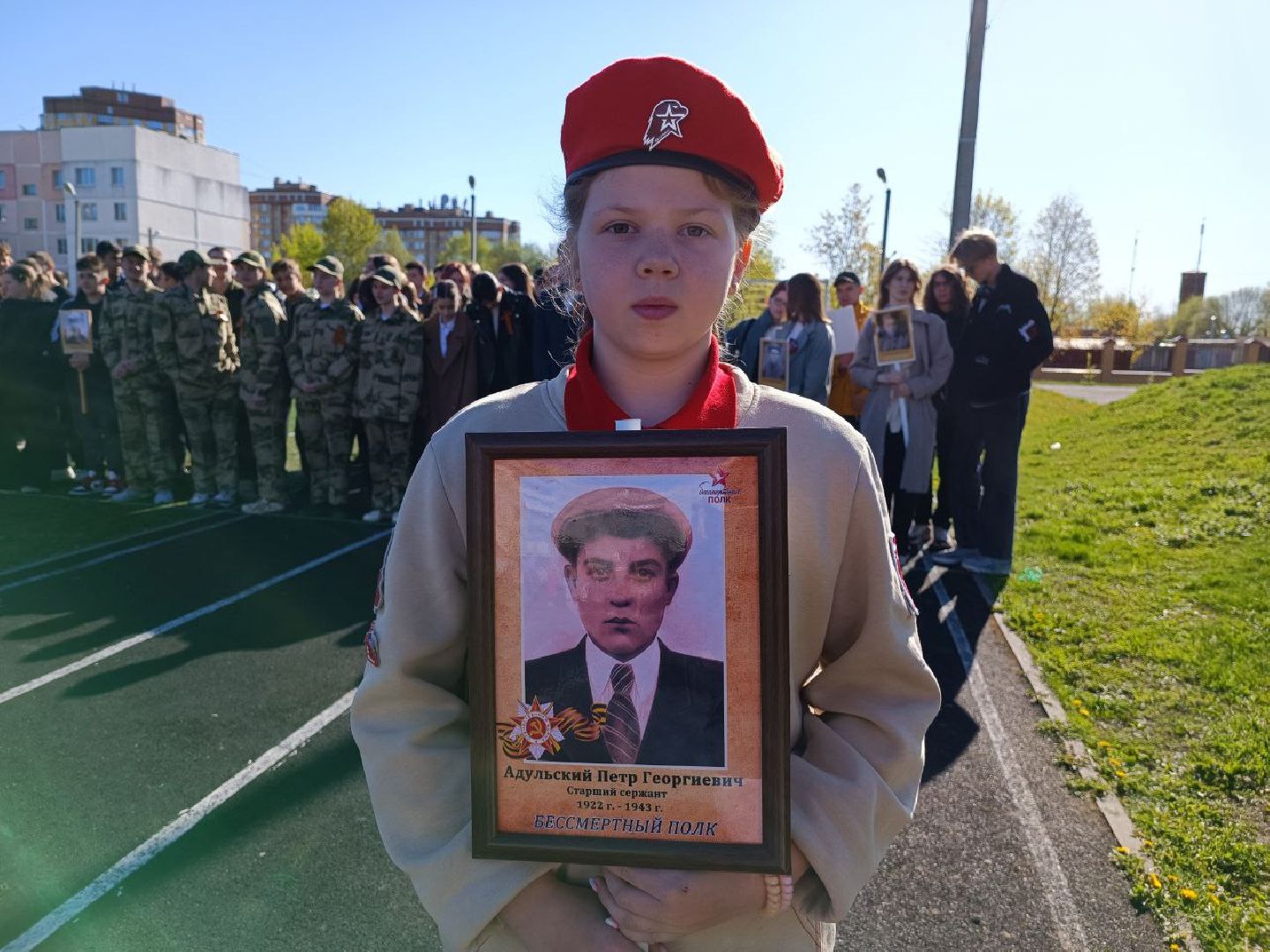 Можайск, Можайский городской округ, Подмосковье, День Победы, герой, ветеран, советский солдат, Бессмертный полк, школьники, шествие, память