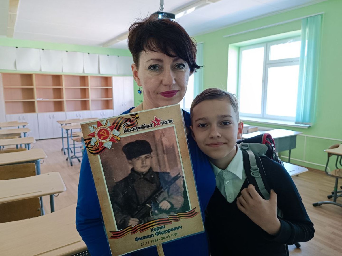 Можайск, Можайский городской округ, Подмосковье, День Победы, герой, ветеран, советский солдат, Бессмертный полк, школьники, шествие, память, урок мужества