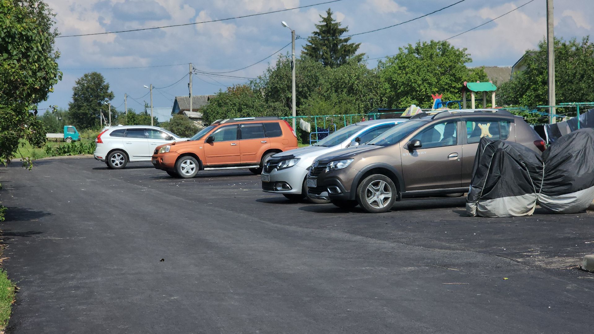 щёлково, Богослово, благоустройство двора, новый асфальт,