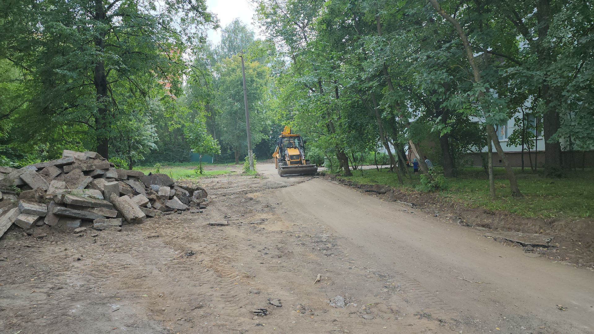 щёлково, благоустройство двора, снятие асфальта,