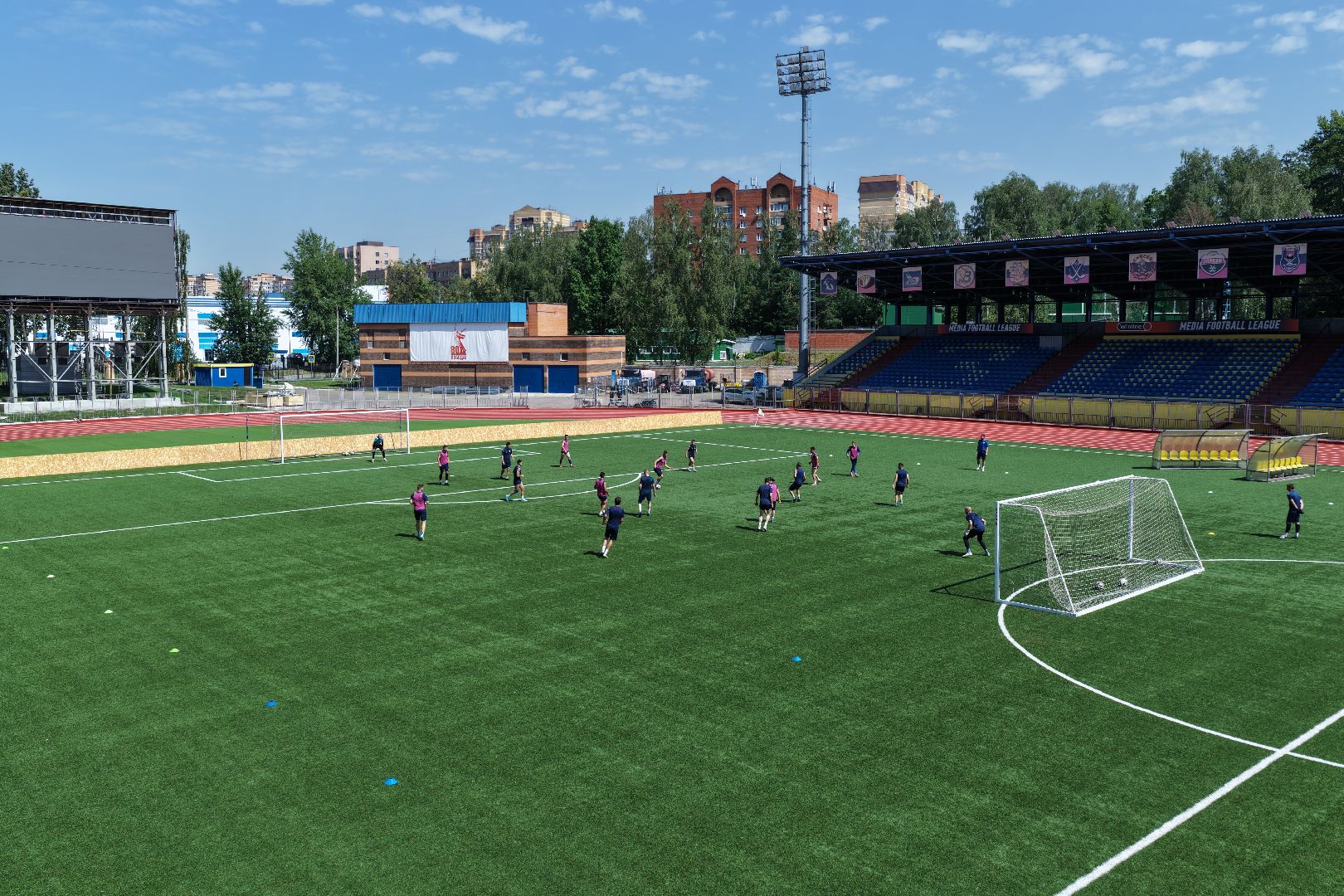 видео с коптера, стадион зоркий, спорт в красногорске,