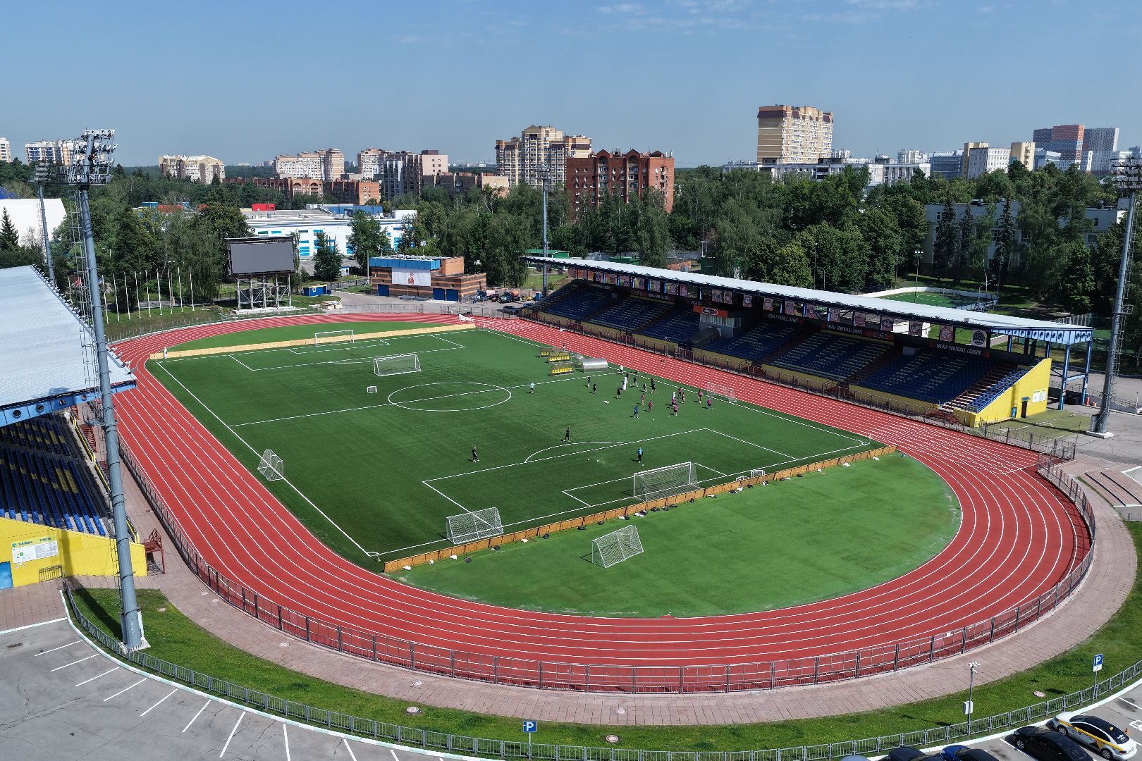 видео с коптера, стадион зоркий, спорт в красногорске,