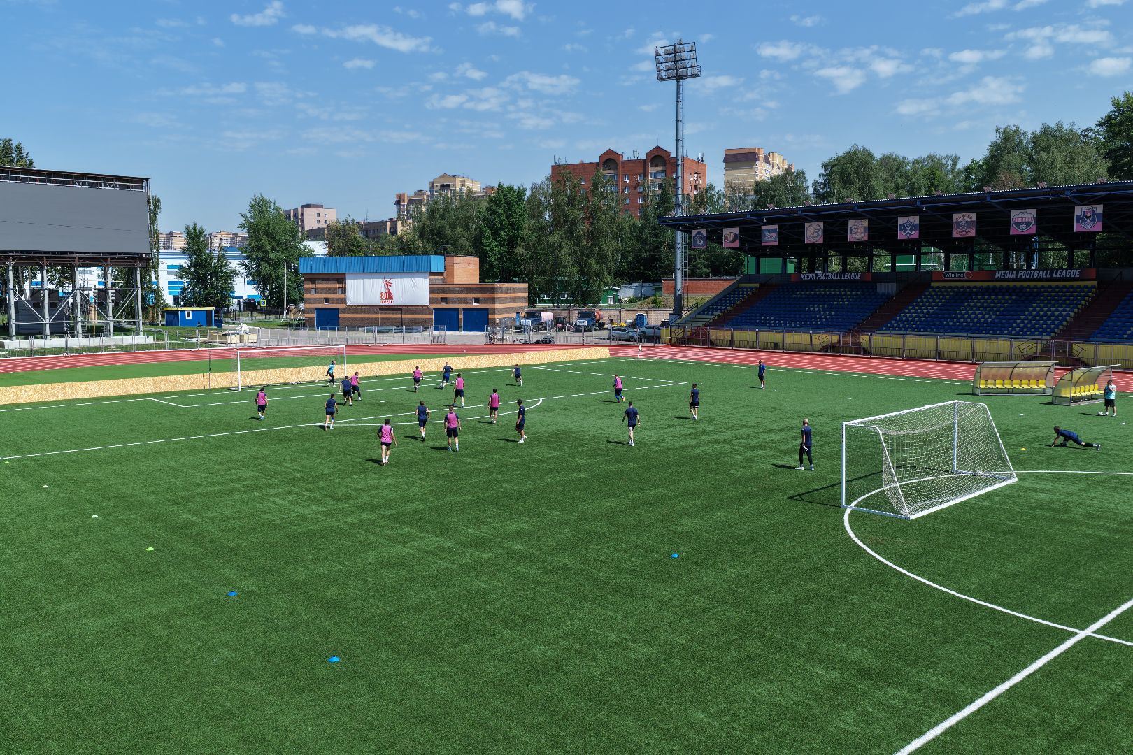 видео с коптера, стадион зоркий, спорт в красногорске,