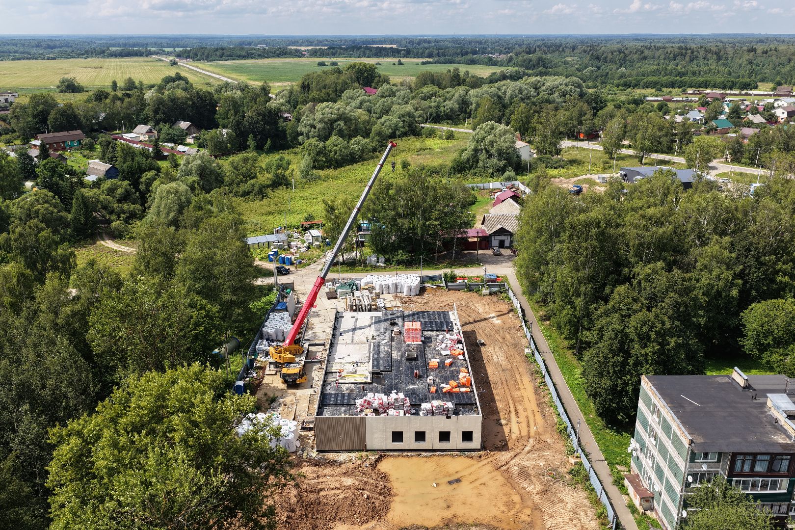 видео с коптера, строительство фапа, медицина волоколамска,  фап судниково,