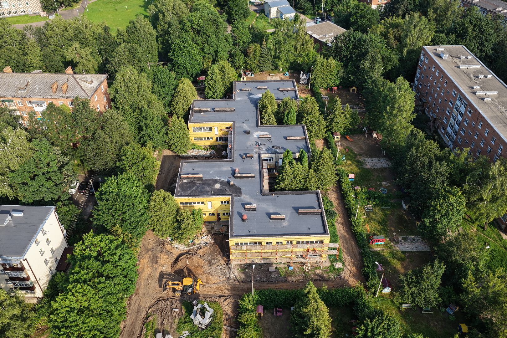 видео с коптера, детский сад 5 волоколамск, капремонт детского сада волоколамск,