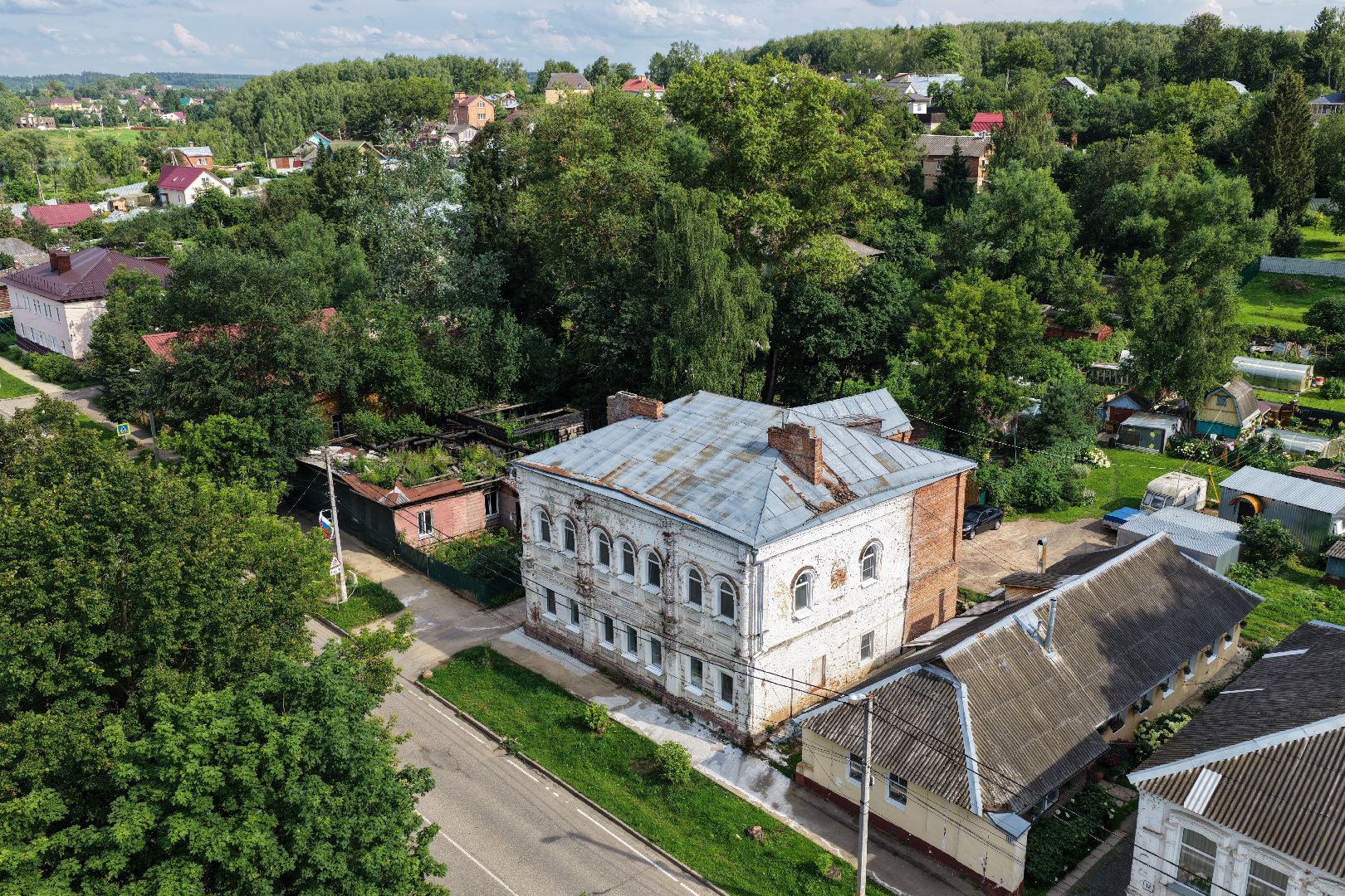 видео с коптера, реставрация старинного дома волоколамск,