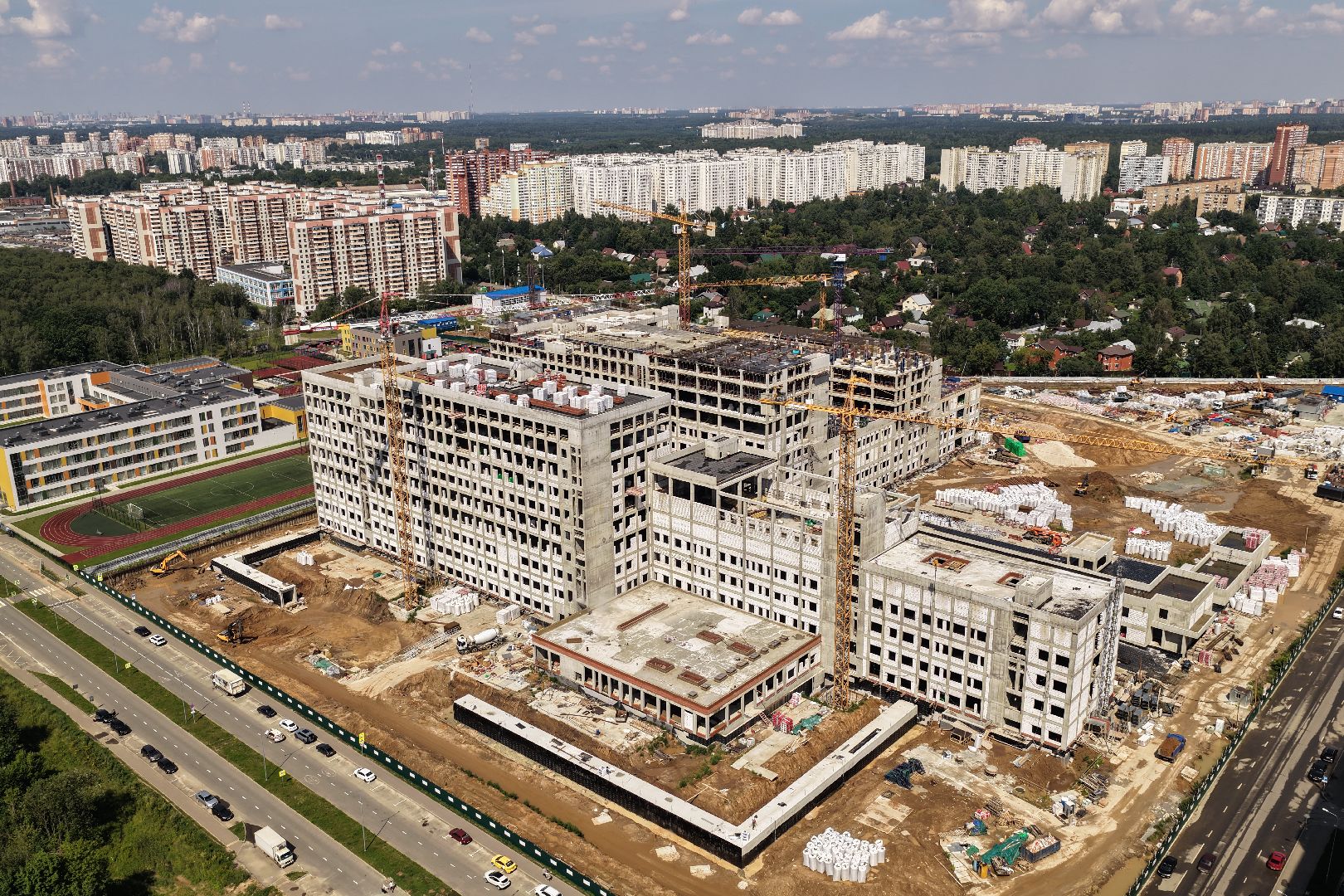 видео с коптера, больница в ольгино, больница балашиха,