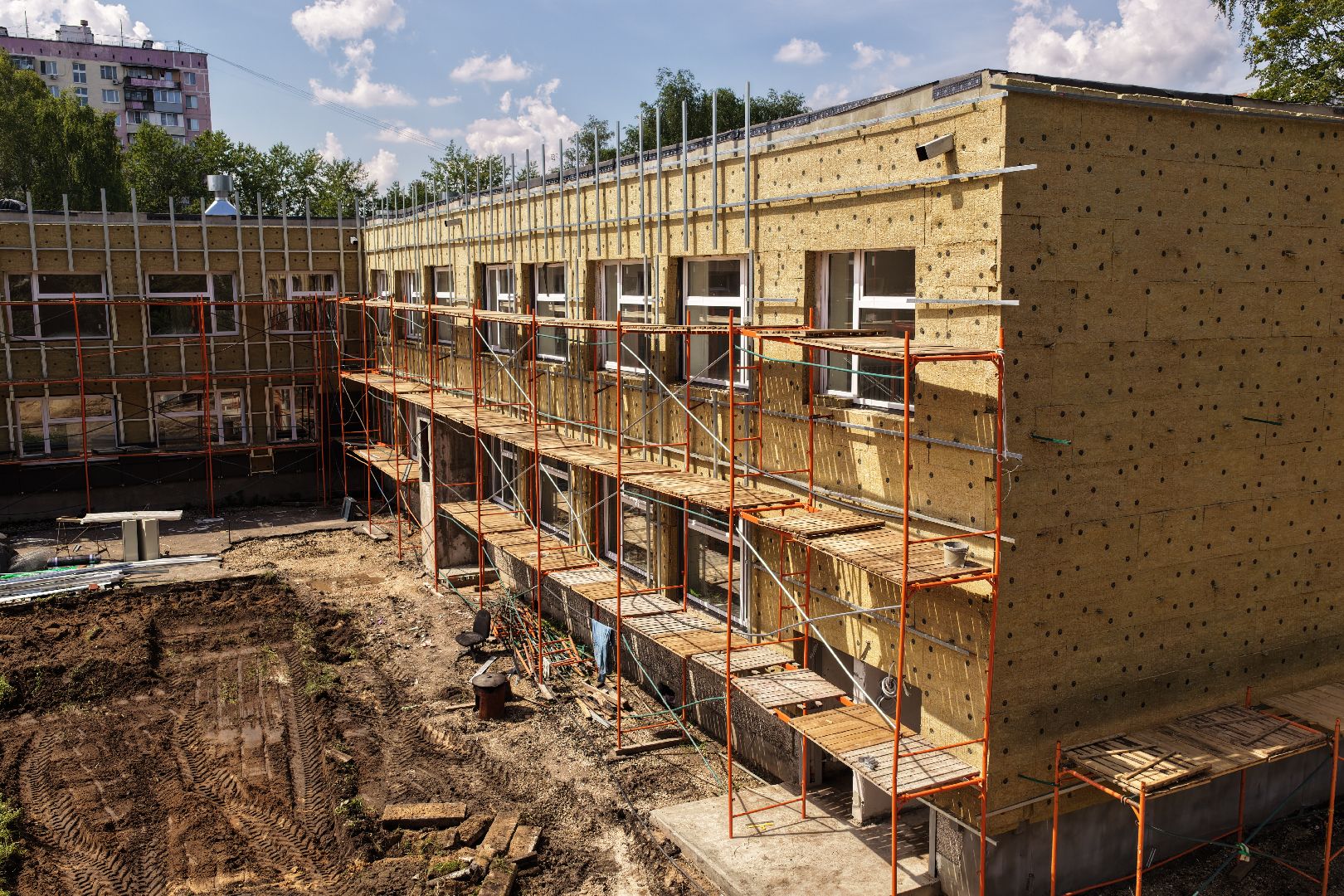 видео с коптера, капремонт гимназии балашиха,