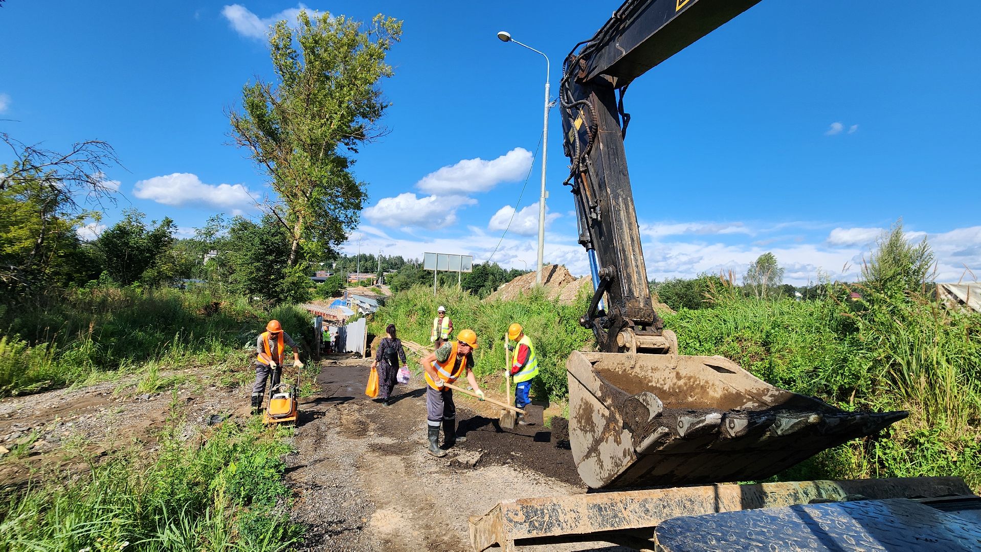 Руза, Поречье , Ремонт моста , Ликвидация последствий ливня ,