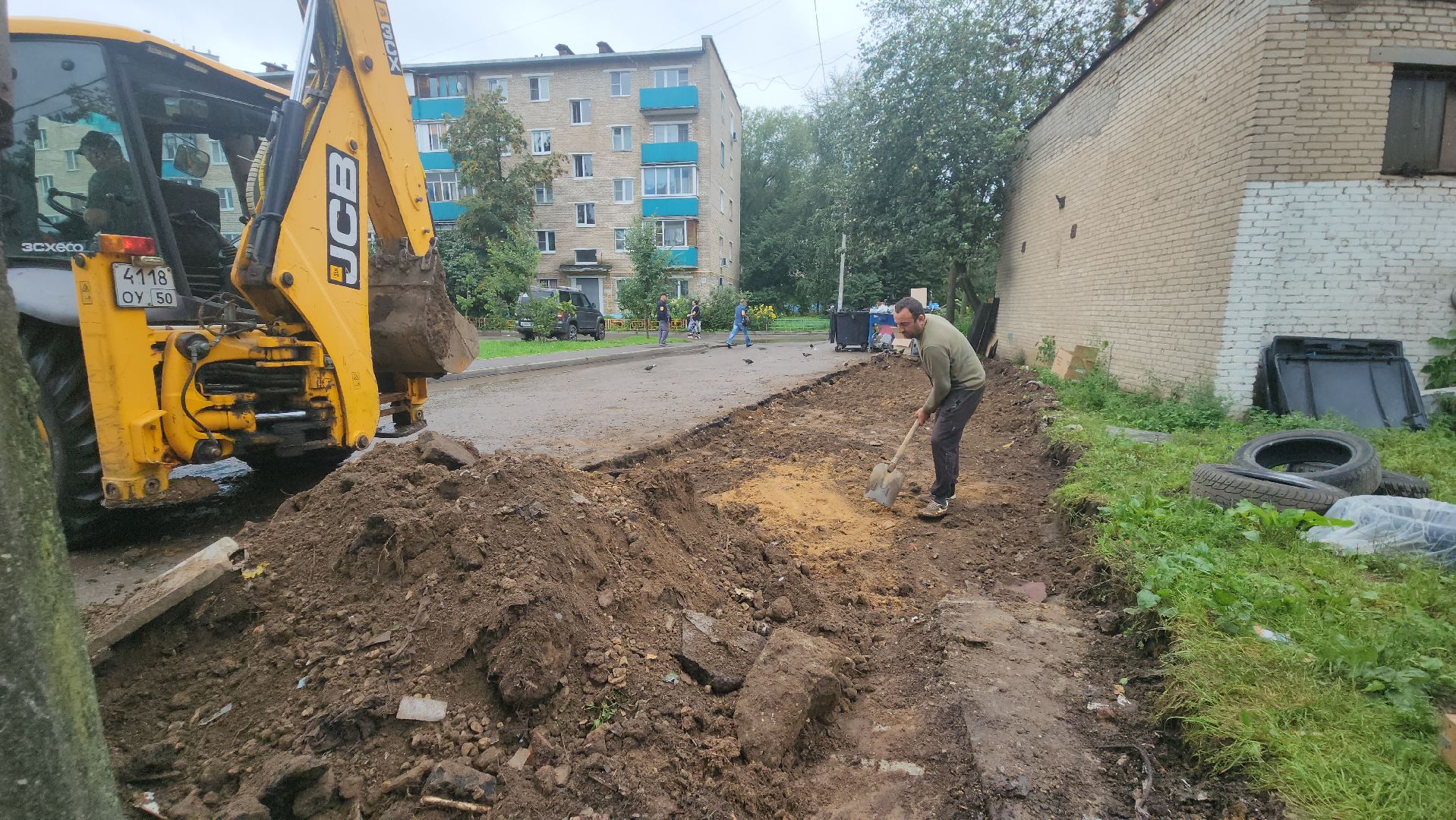 контейнерная площадка, Реконструкция контейнерной площадки , Лобня,