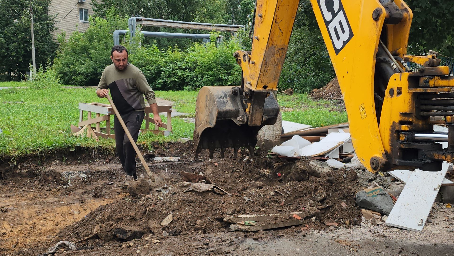 контейнерная площадка, Реконструкция контейнерной площадки , Лобня,