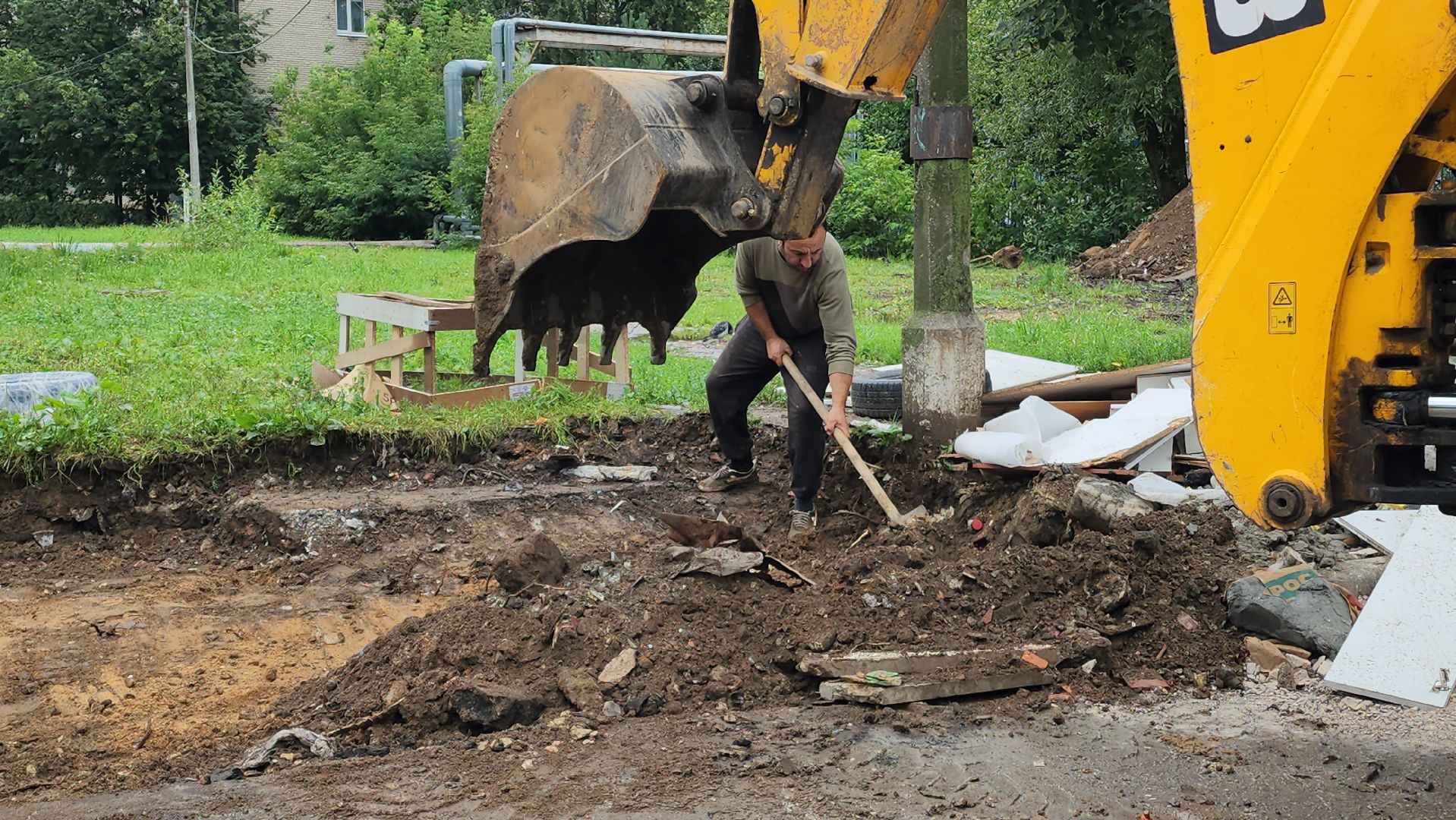 контейнерная площадка, Реконструкция контейнерной площадки , Лобня,