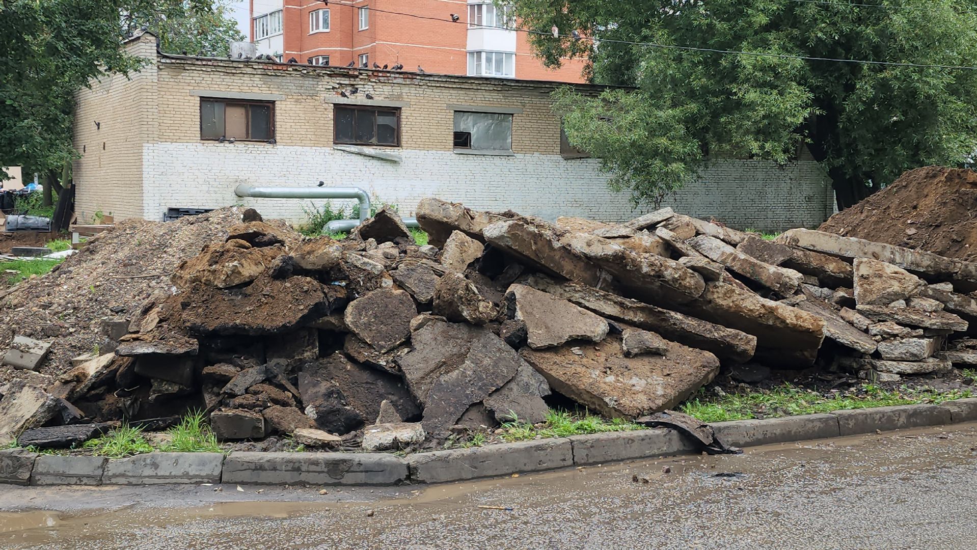 контейнерная площадка, Реконструкция контейнерной площадки , Лобня,