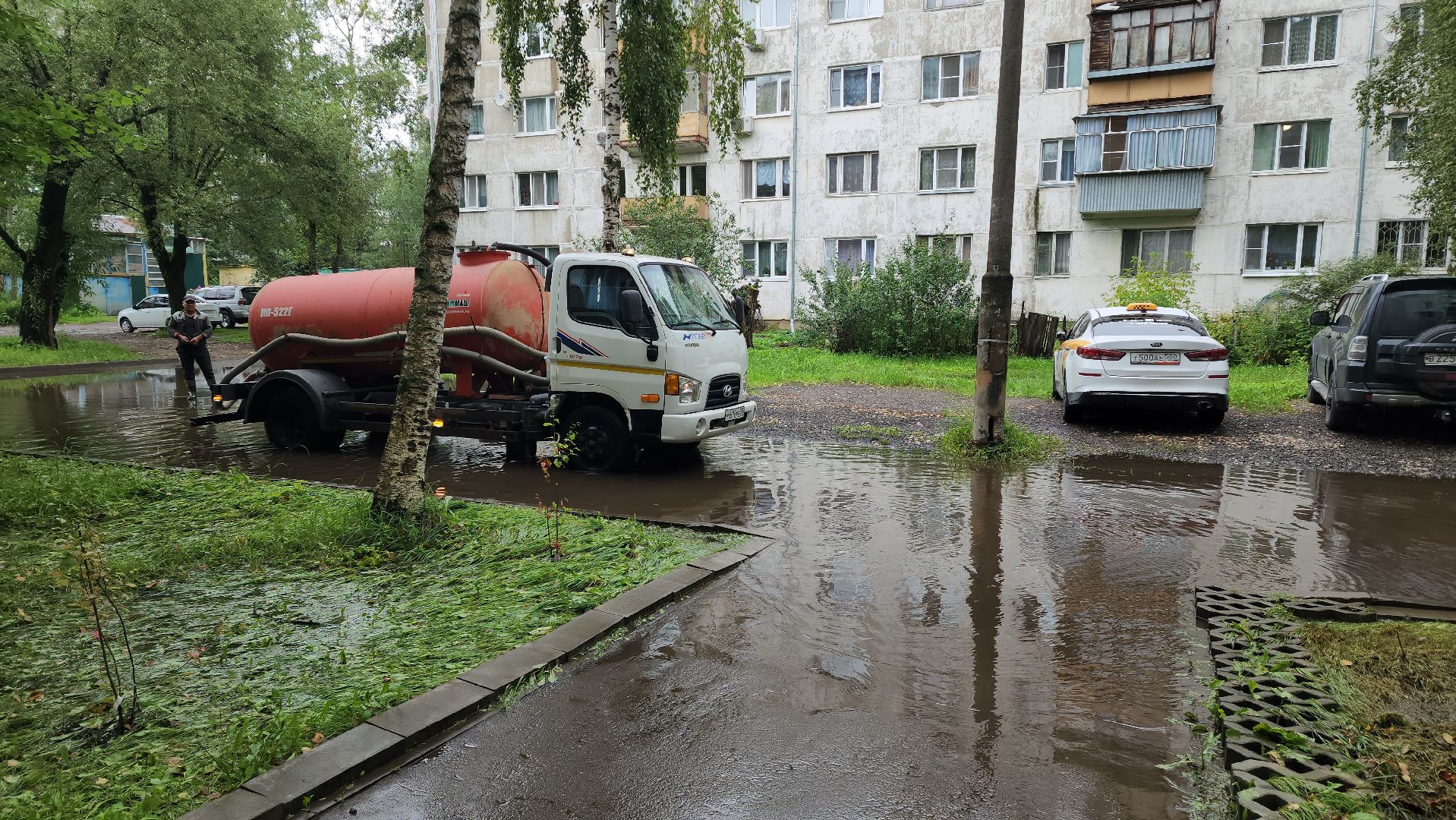 Дождь , Ливень , Подтопления , устранение последний непогоды,Лобня,