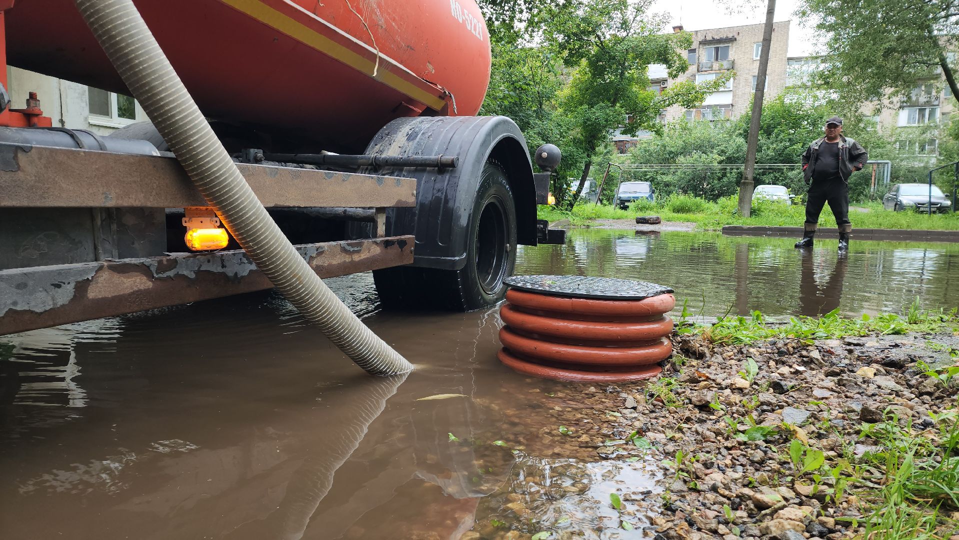 Дождь , Ливень , Подтопления , устранение последний непогоды,Лобня,