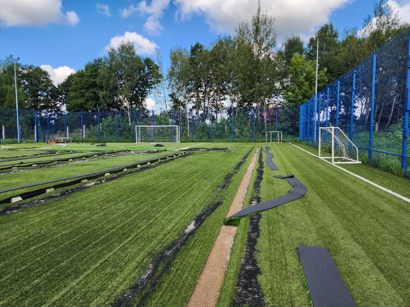 ремонт, футбольное поле, спорт, старая купавна, богородский городской округ,