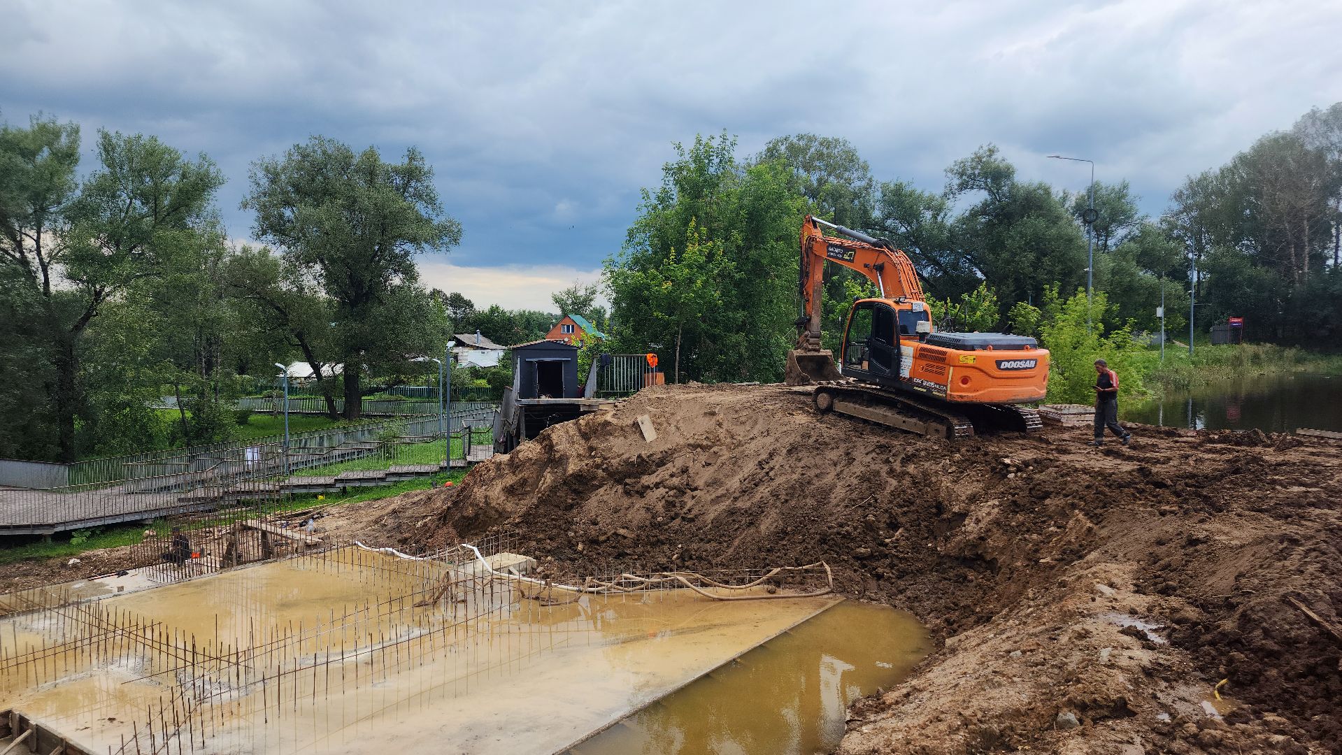 волоколамск, ремонт гидросооружения, плотина на реке городня,