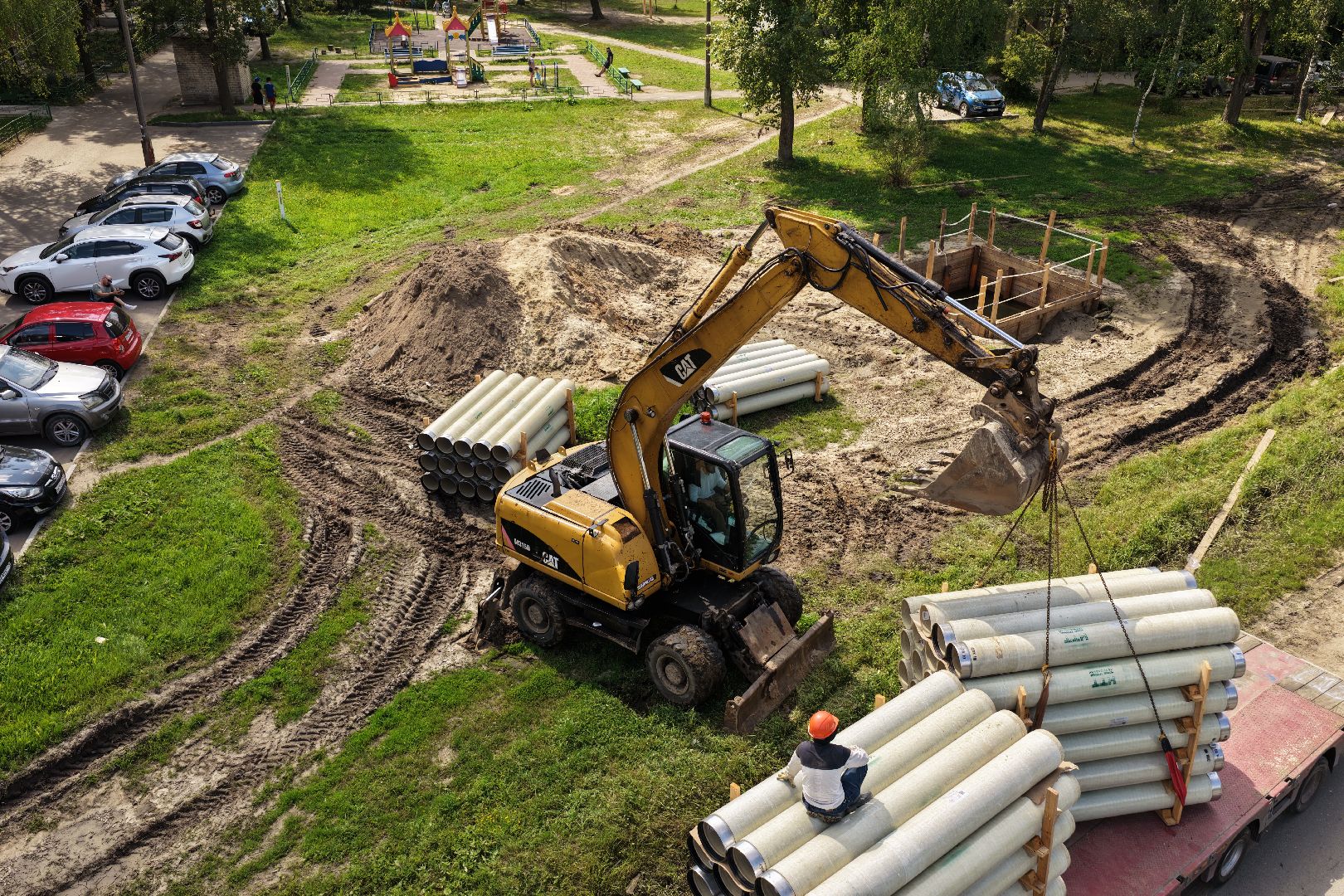 видео с коптера, ремонт коллектора,