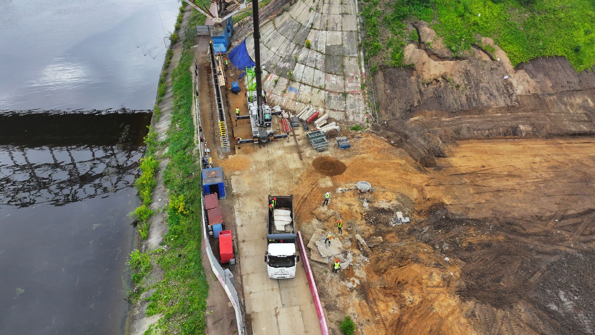 видео с коптера, новый мост в дмитрове, мост через канал имени москвы,