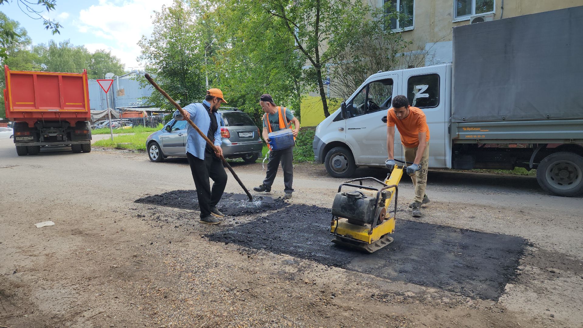 вертикалки, ивантеевка, проезд, ямочный ремонт, жители, ремонт асфальтового покрытия,благоустройство,