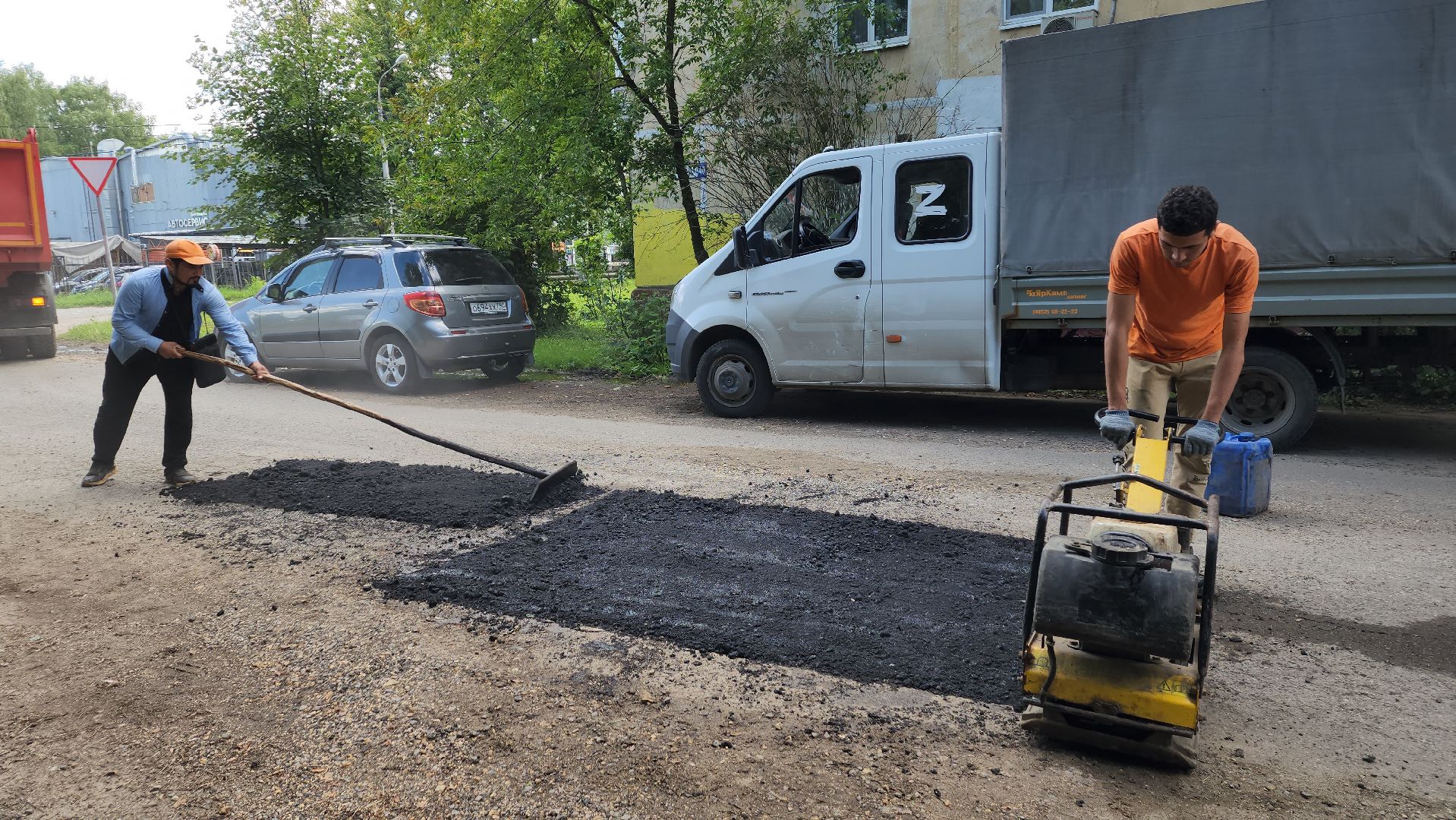 вертикалки, ивантеевка, проезд, ямочный ремонт, жители, ремонт асфальтового покрытия,благоустройство,