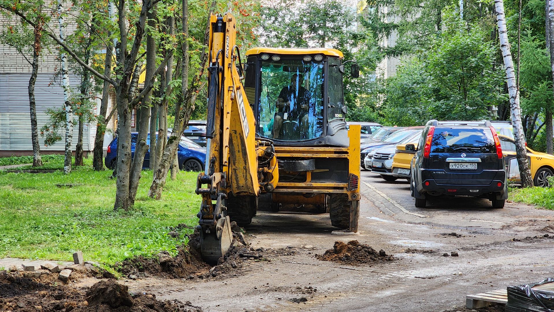 комплексное благоустройство, Благоустройство дворов , Лобня, замена бордюров,