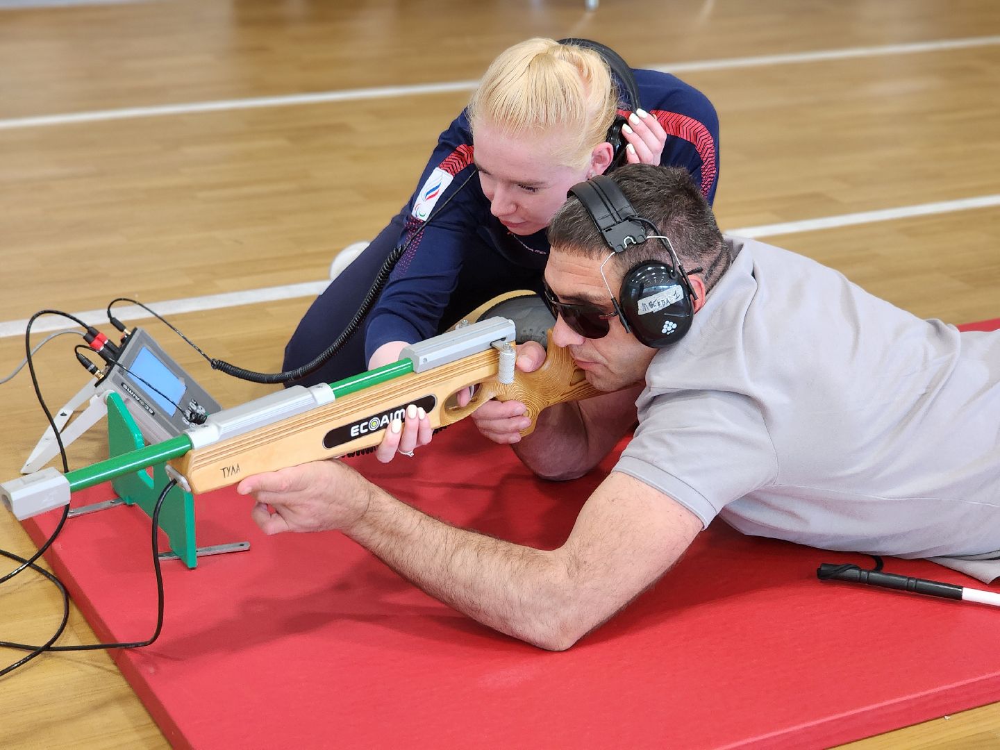 сергиев посад, сергиево-посадский городской округ,  центр мещерякова, биатлон для слепых, паралимпийский спорт, электронная винтовка, Тренировка для участников СВО, биатлонный комплекс, паралимпийский биатлон, реабилитация участников сво,
