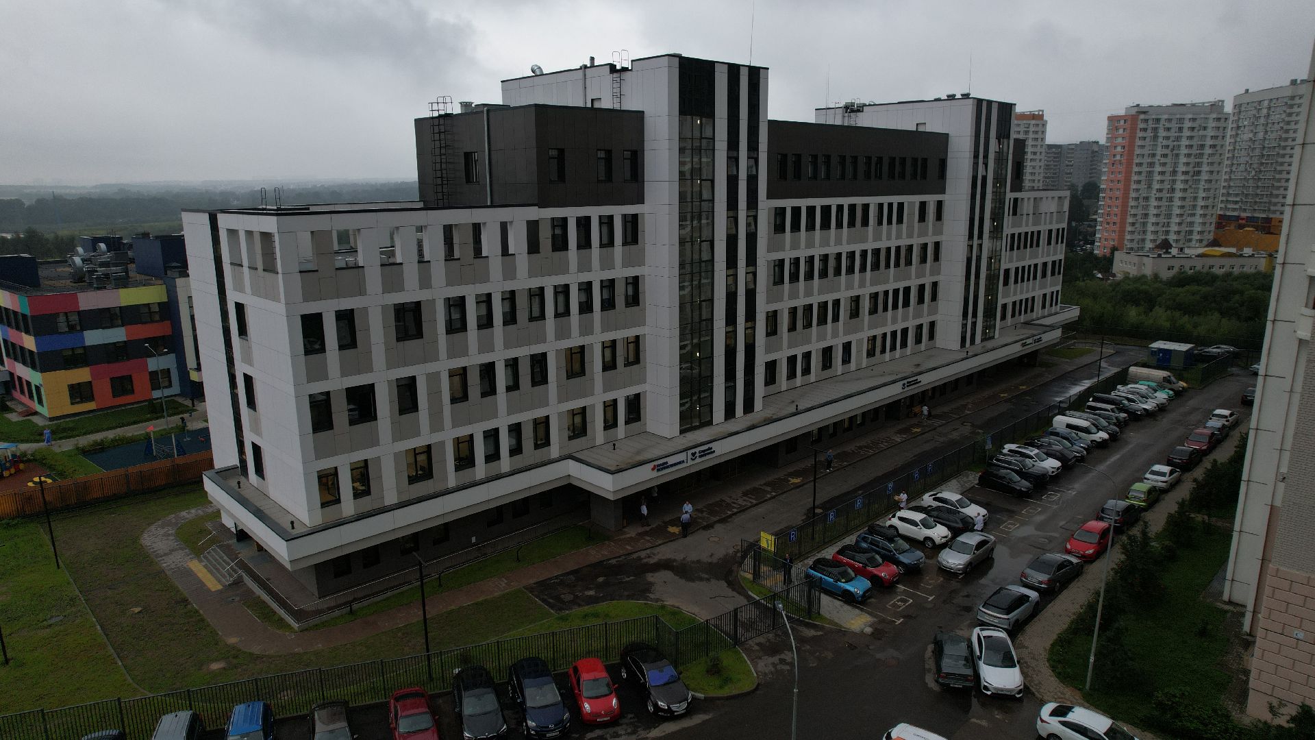 видео с коптера, поликлиника в видном, новая поликлиника, медицина видное,