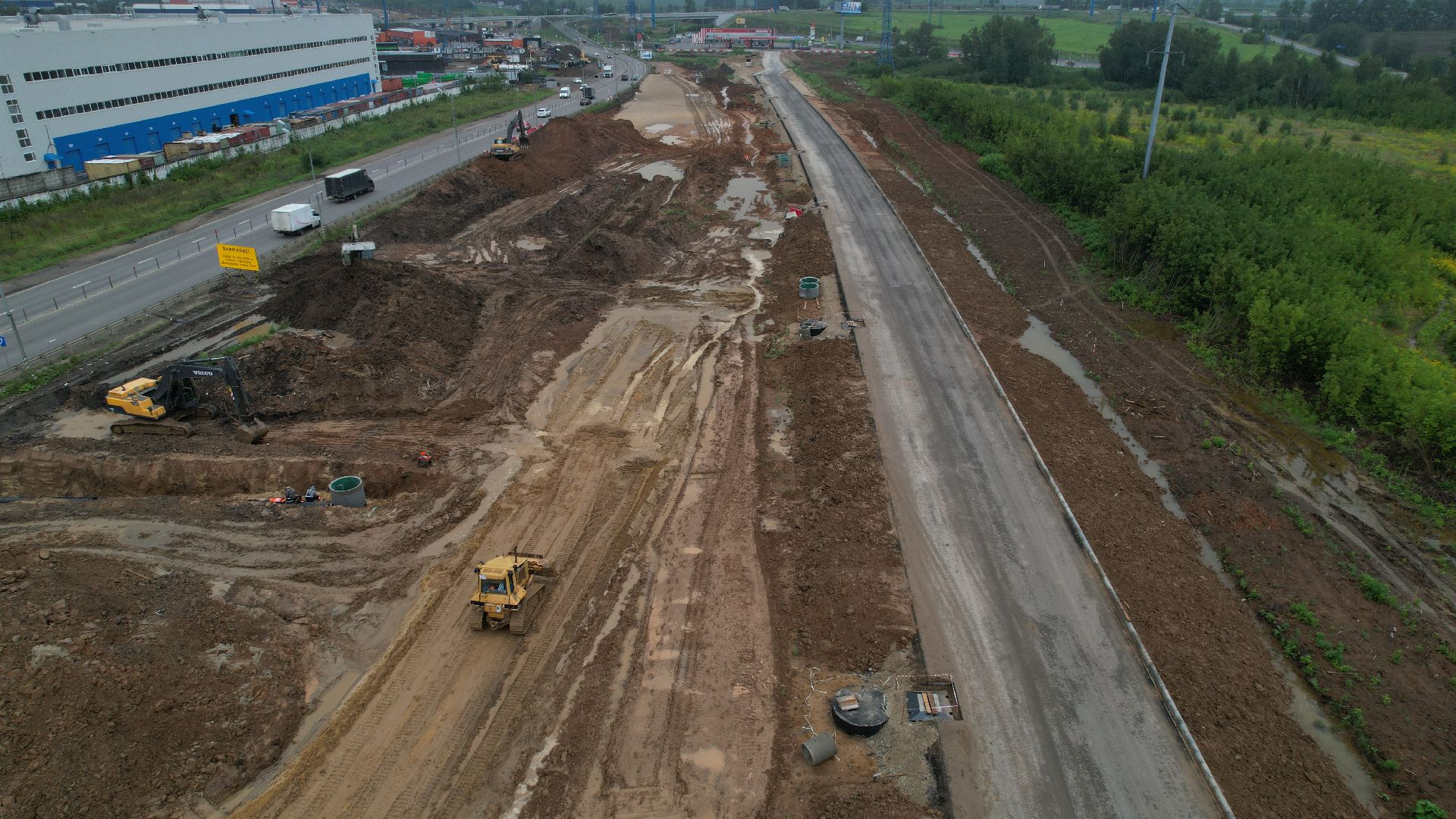 видео с коптера, каширское шоссе, реконструкция каширского шоссе,