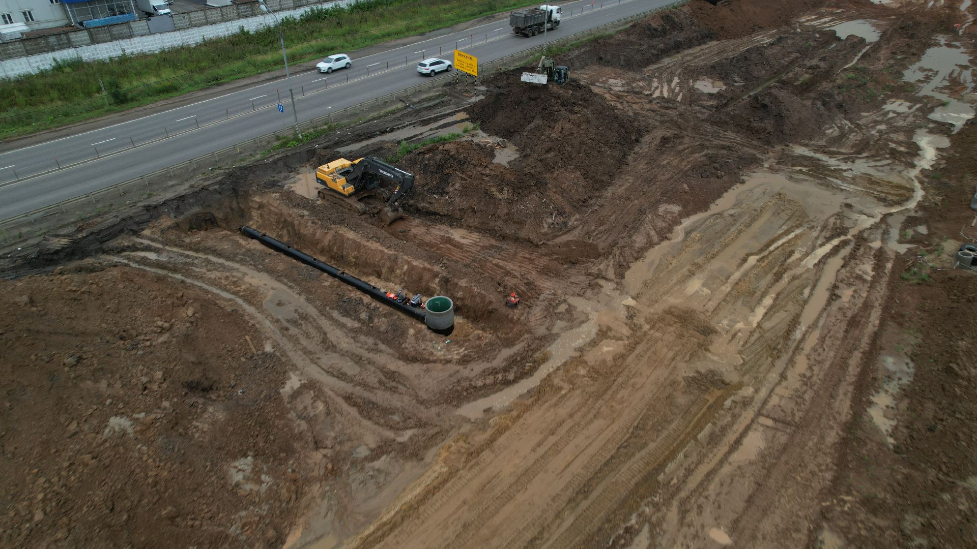 видео с коптера, каширское шоссе, реконструкция каширского шоссе,