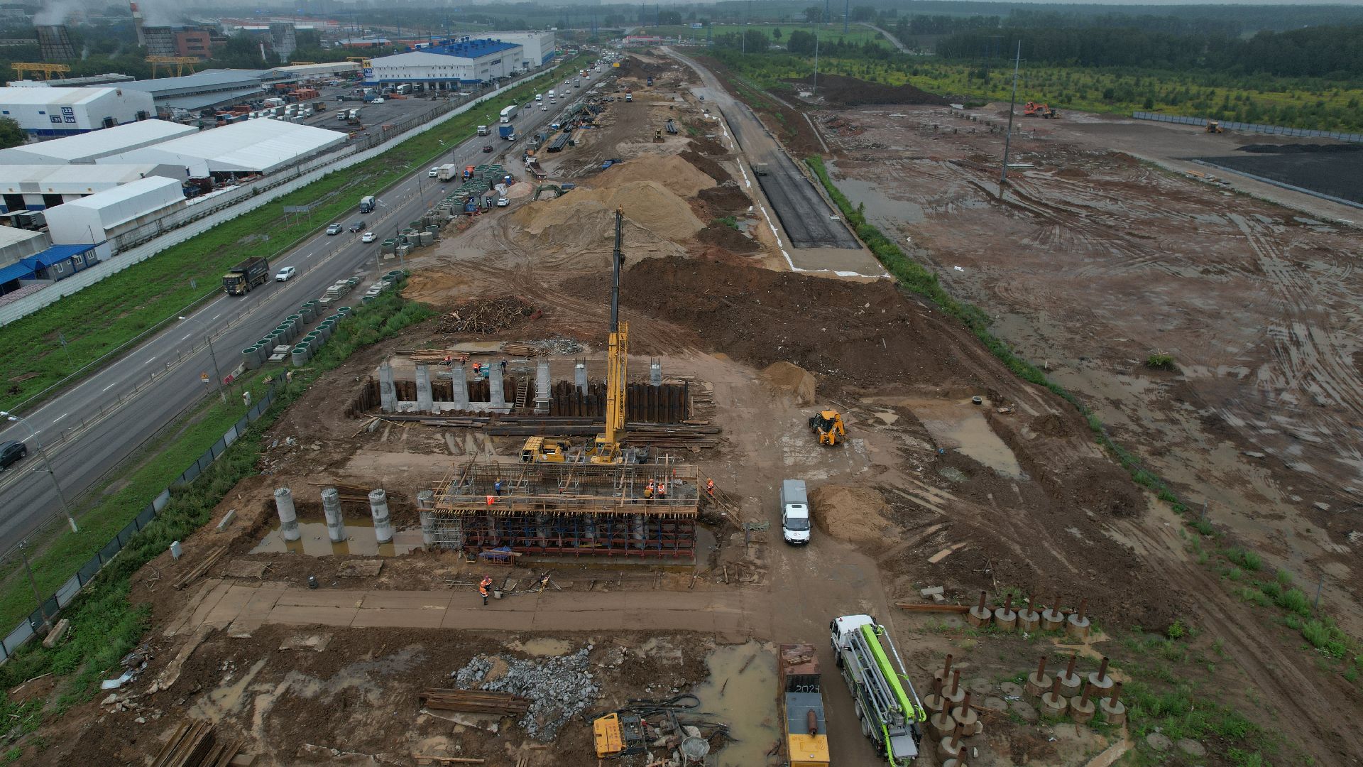 видео с коптера, каширское шоссе, реконструкция каширского шоссе,