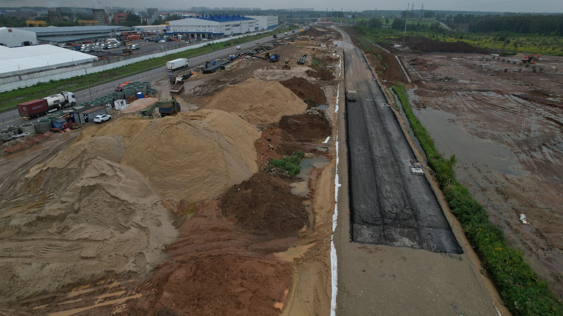 видео с коптера, каширское шоссе, реконструкция каширского шоссе,