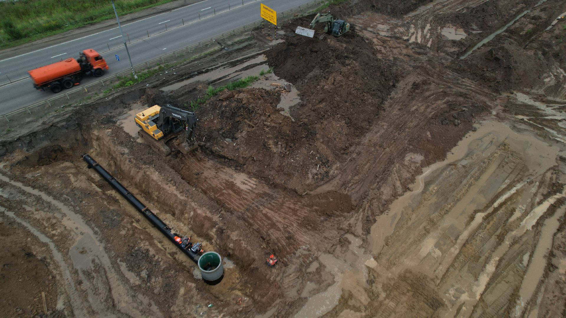 видео с коптера, каширское шоссе, реконструкция каширского шоссе,